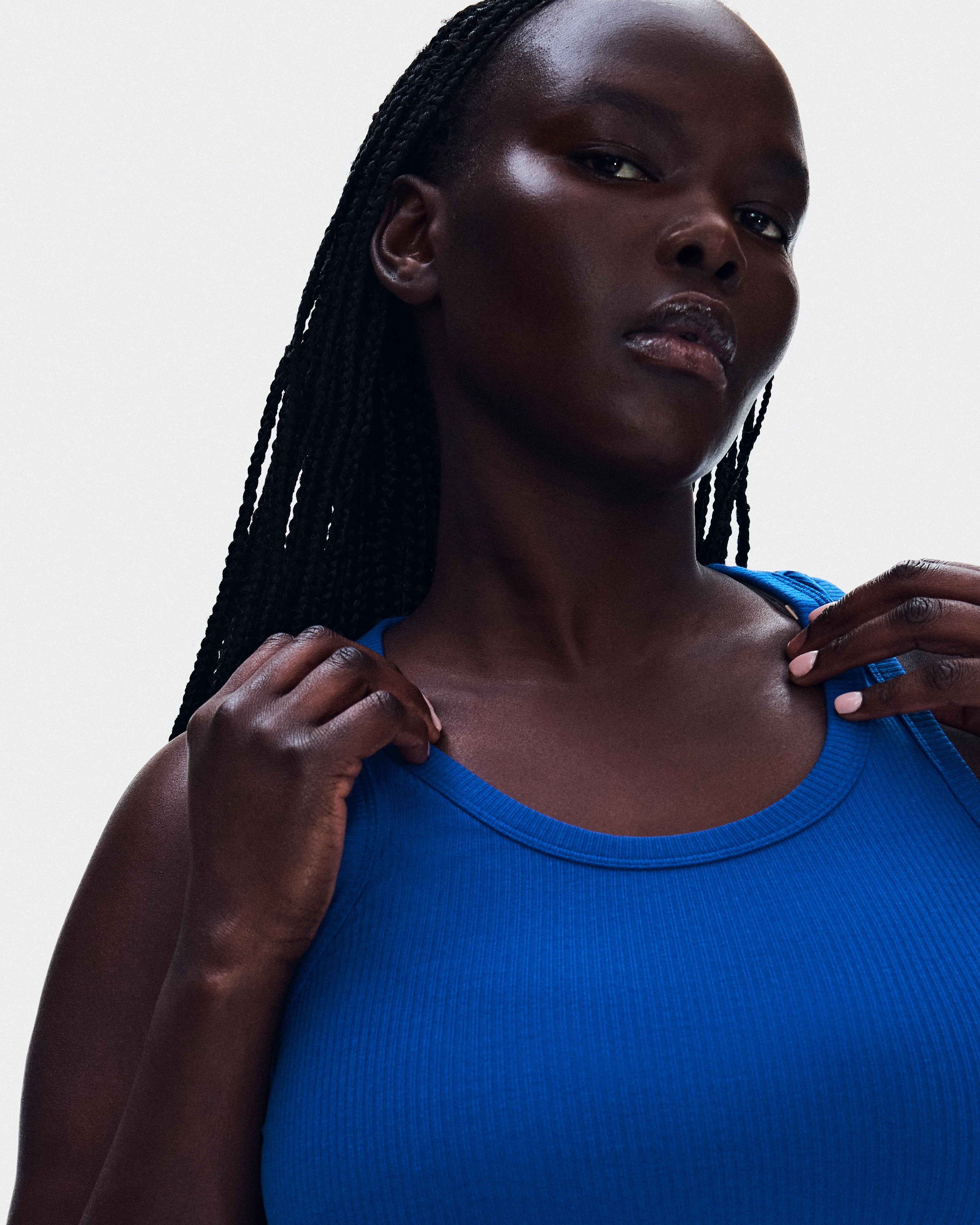 On All-Day Ribbed Tank Indigo Femme Hauts et t-shirts