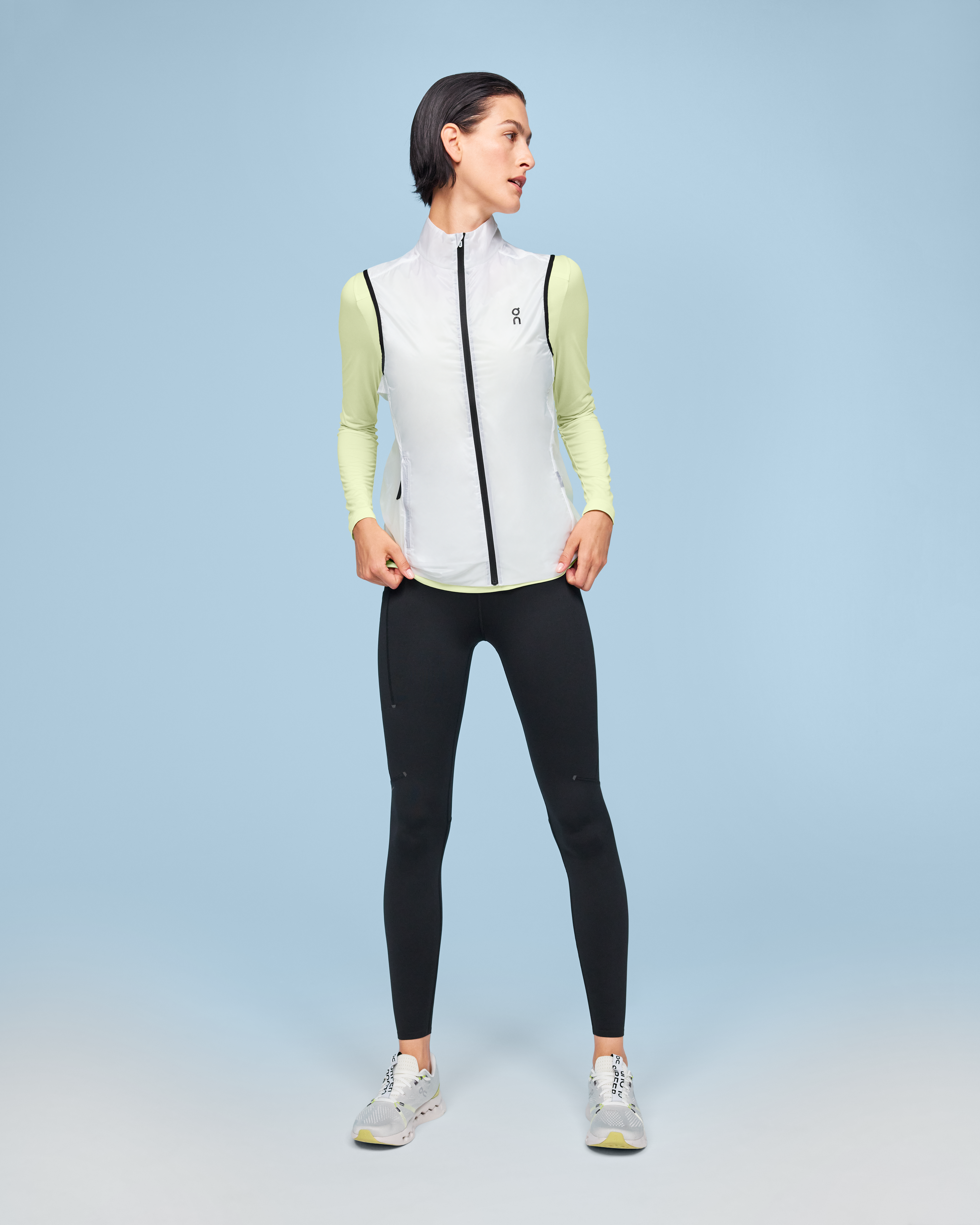 On Weather Vest White & Black Femme Vestes