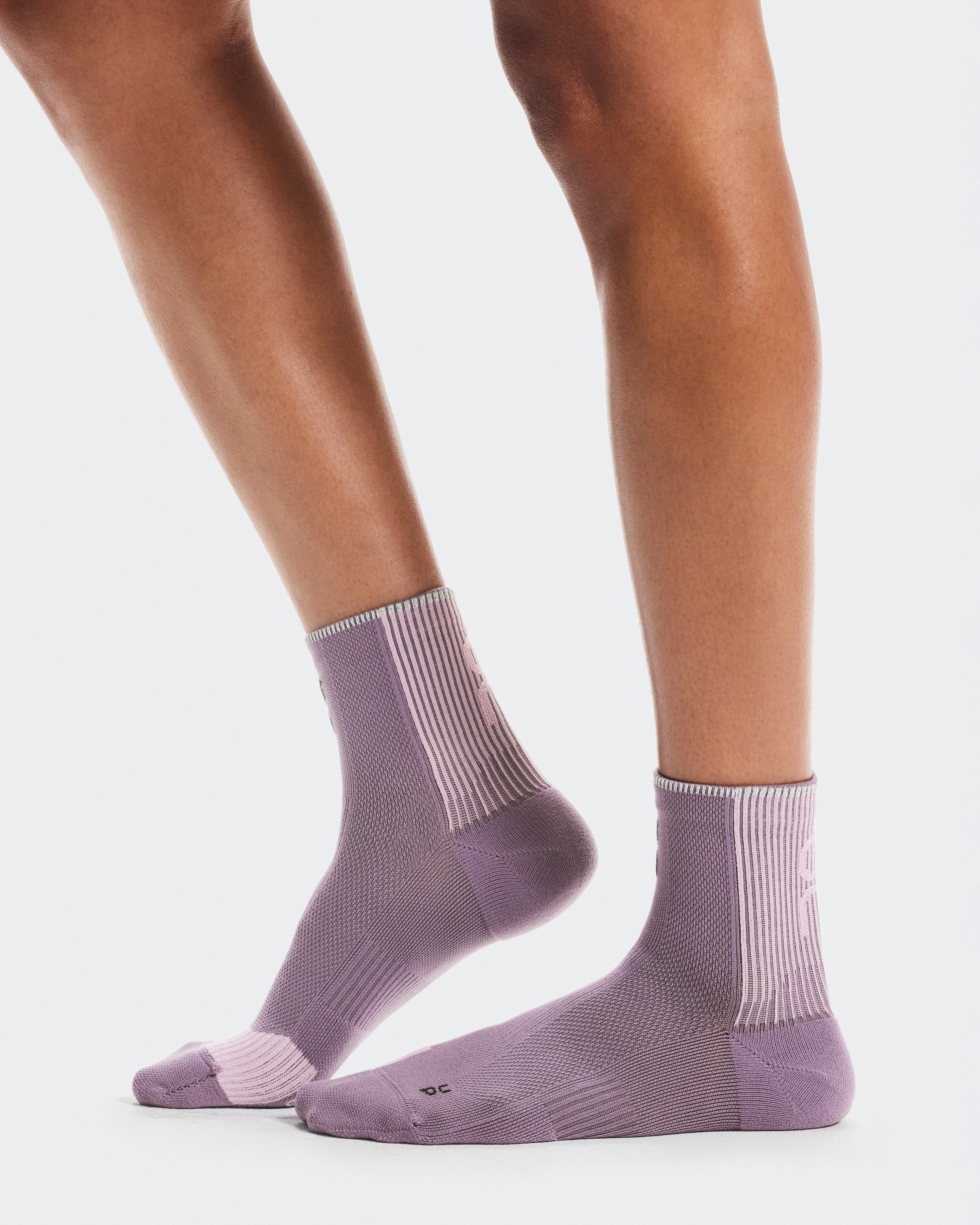 On Performance Run Sock Mid Dewberry & Sakura Unisexe Chaussettes