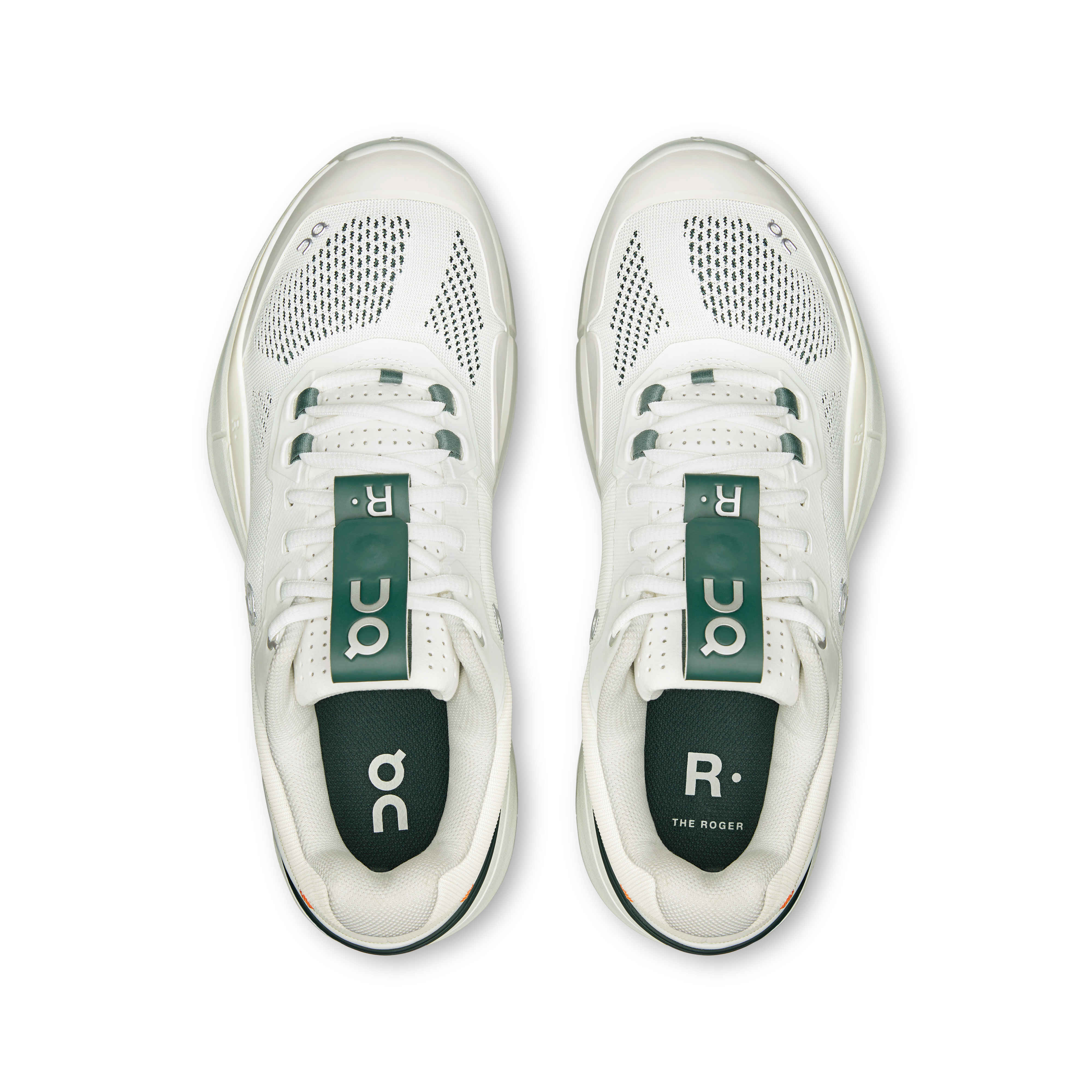 On THE ROGER Pro White & Evergreen Homme Tennis Chaussures