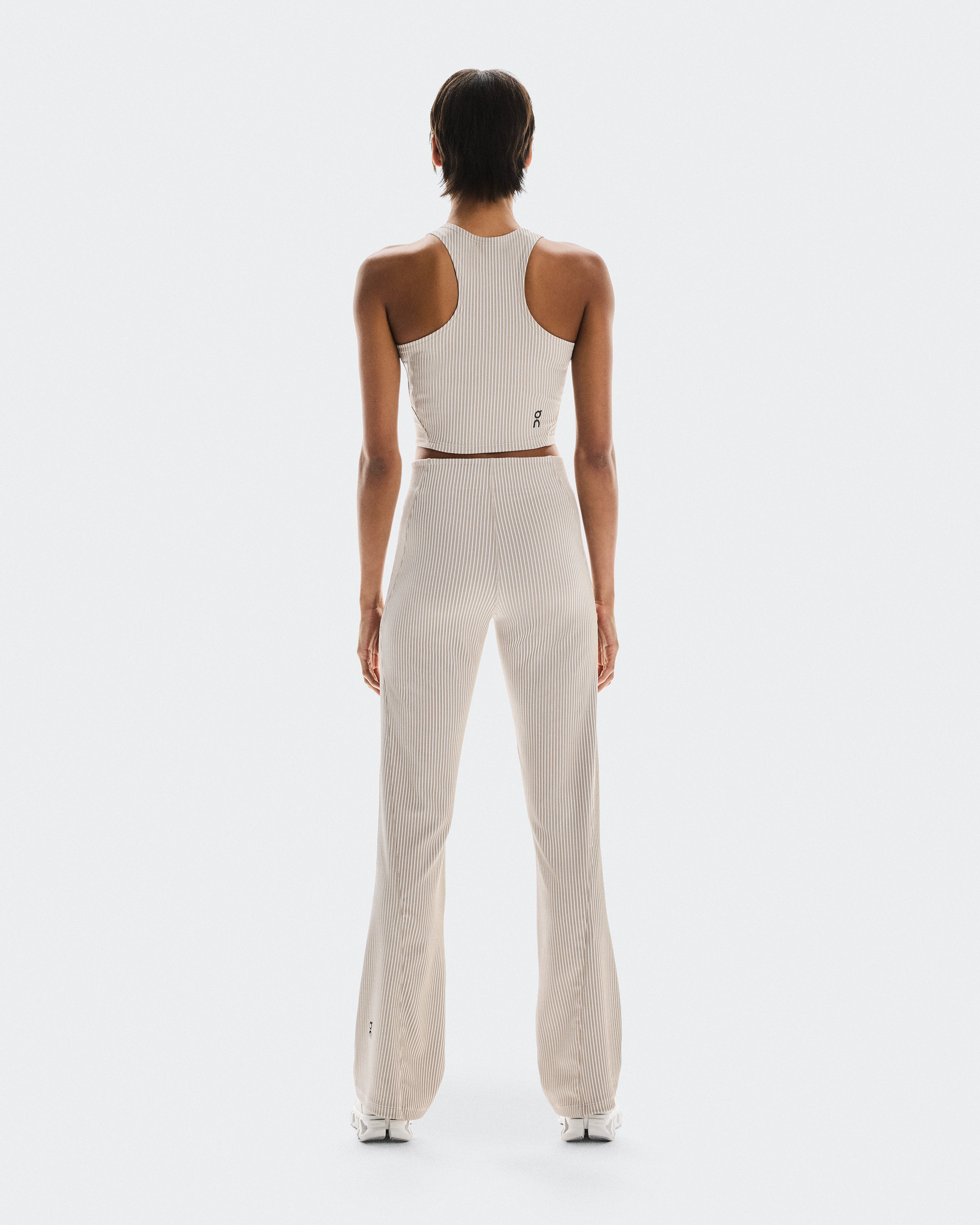 On All-Day Ribbed Pants Desert & White Femme Pantalons