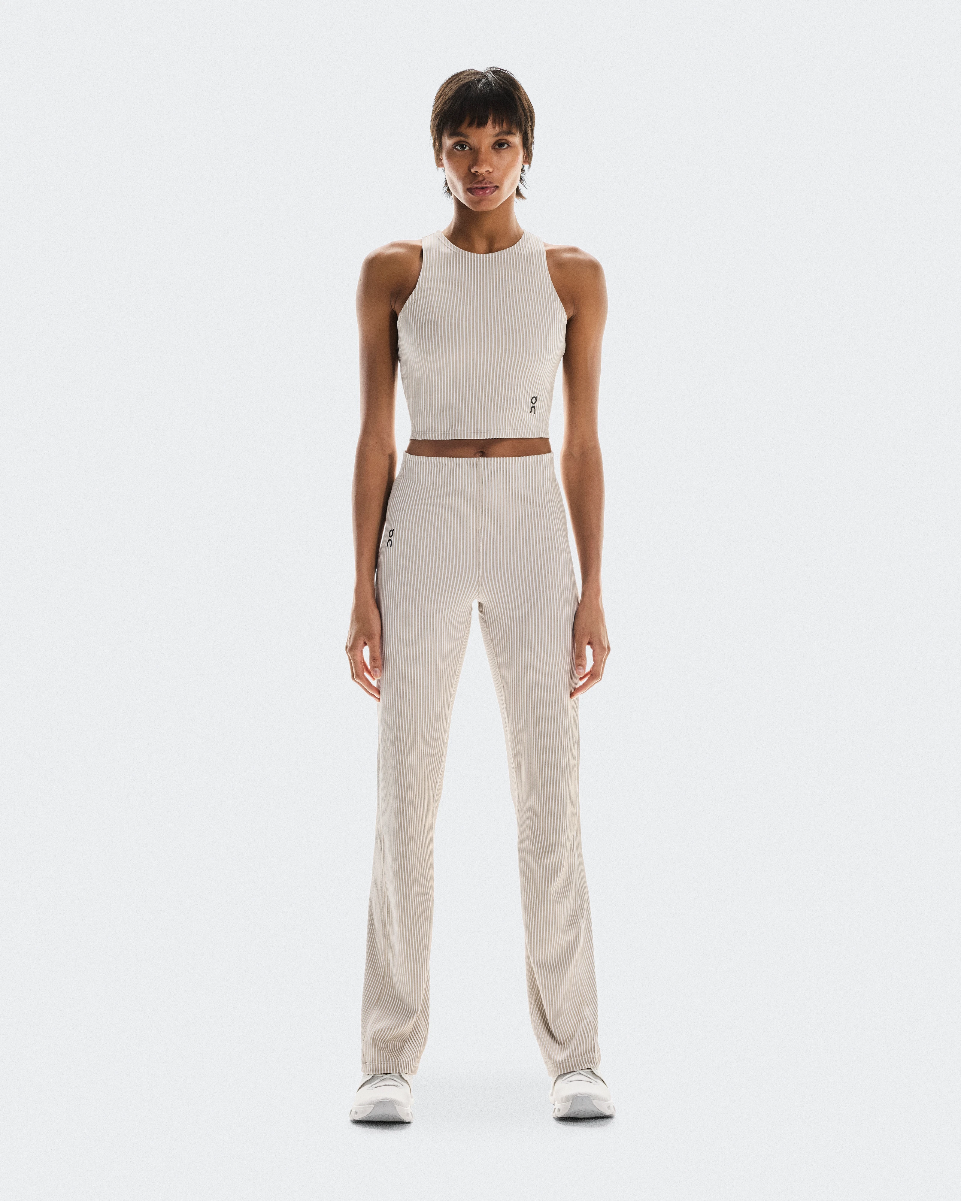 On All-Day Ribbed Pants Desert & White Femme Pantalons
