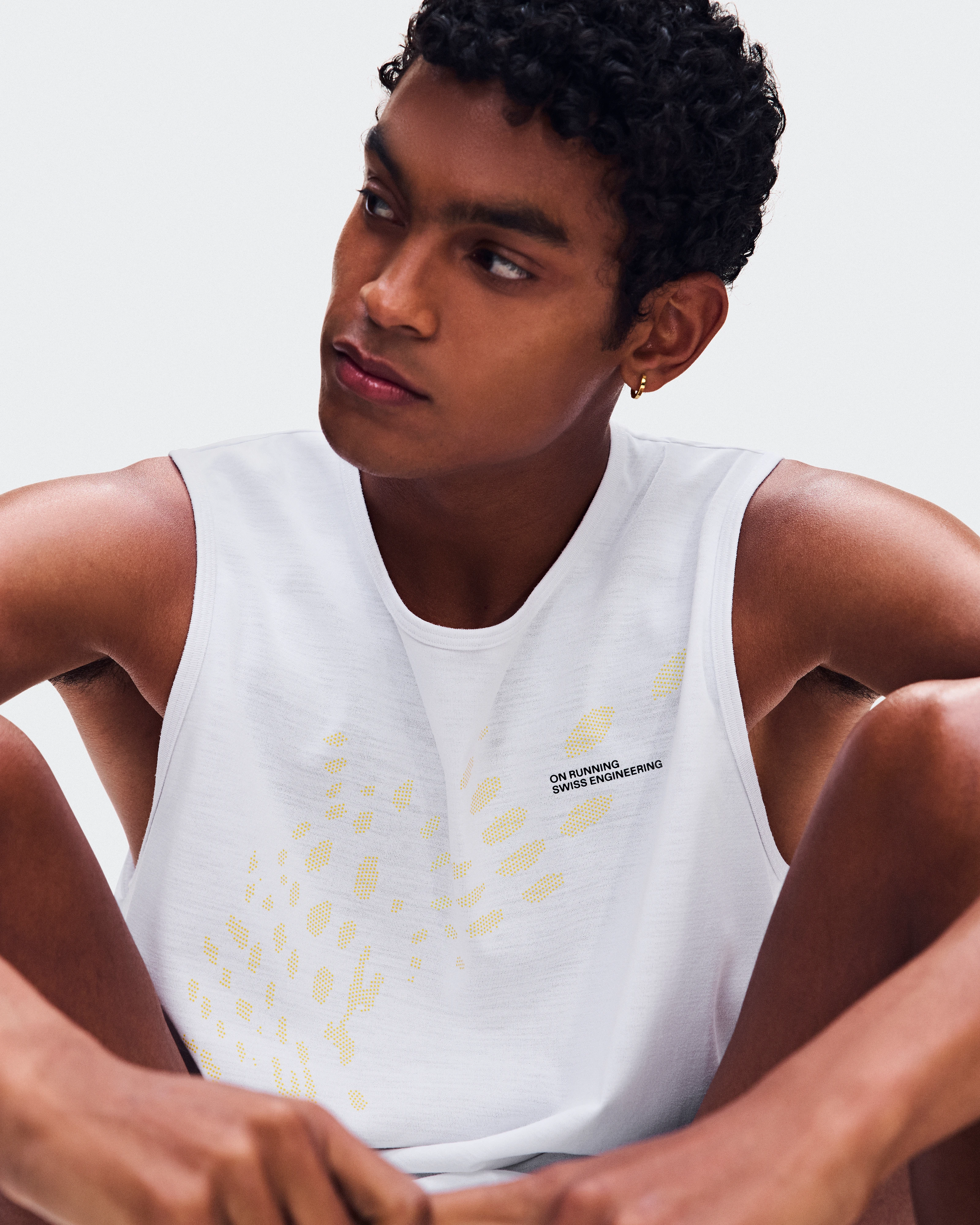 On On Run Tank White Homme Hauts et t-shirts