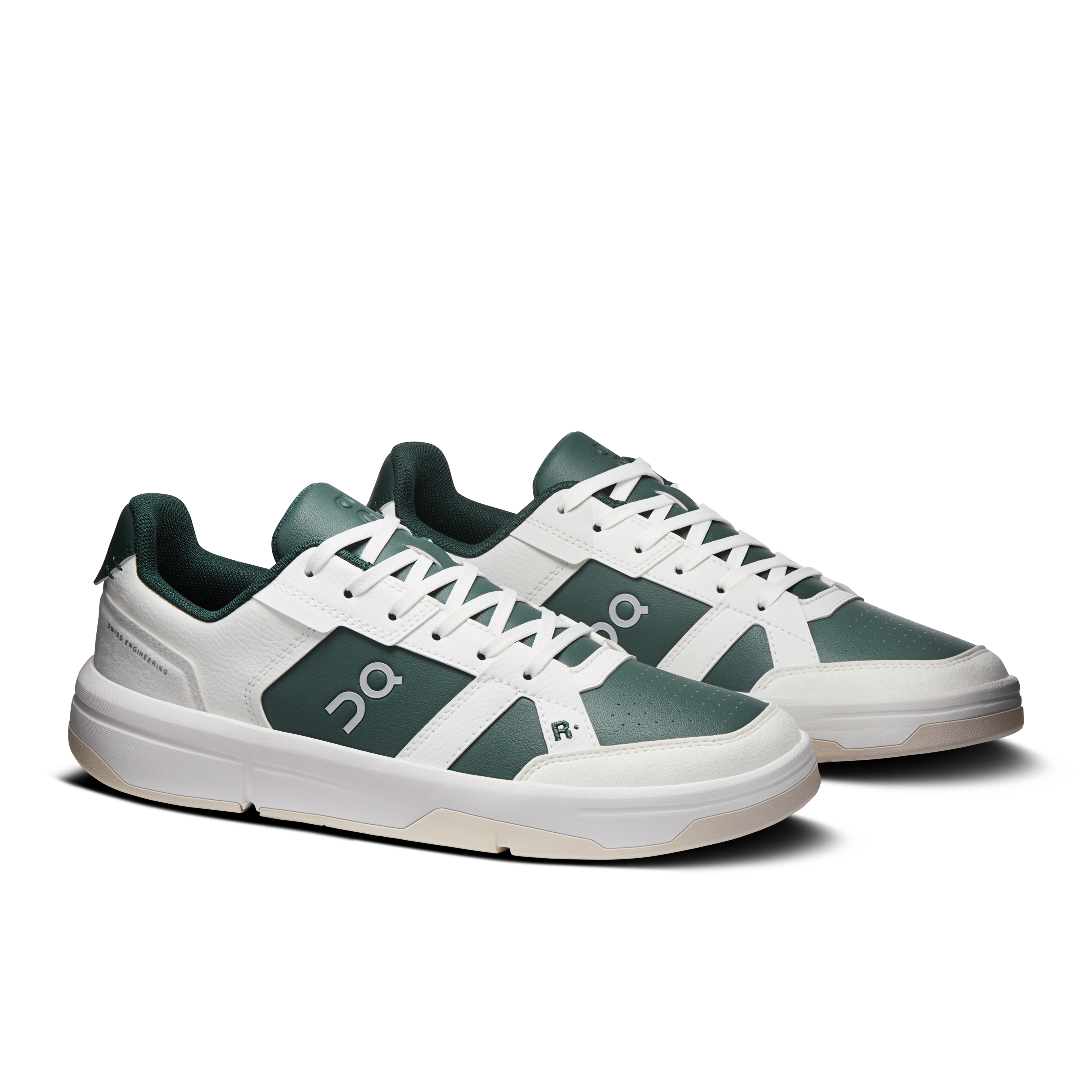 On THE ROGER Clubhouse Ivory & Olive Femme Tennis Chaussures