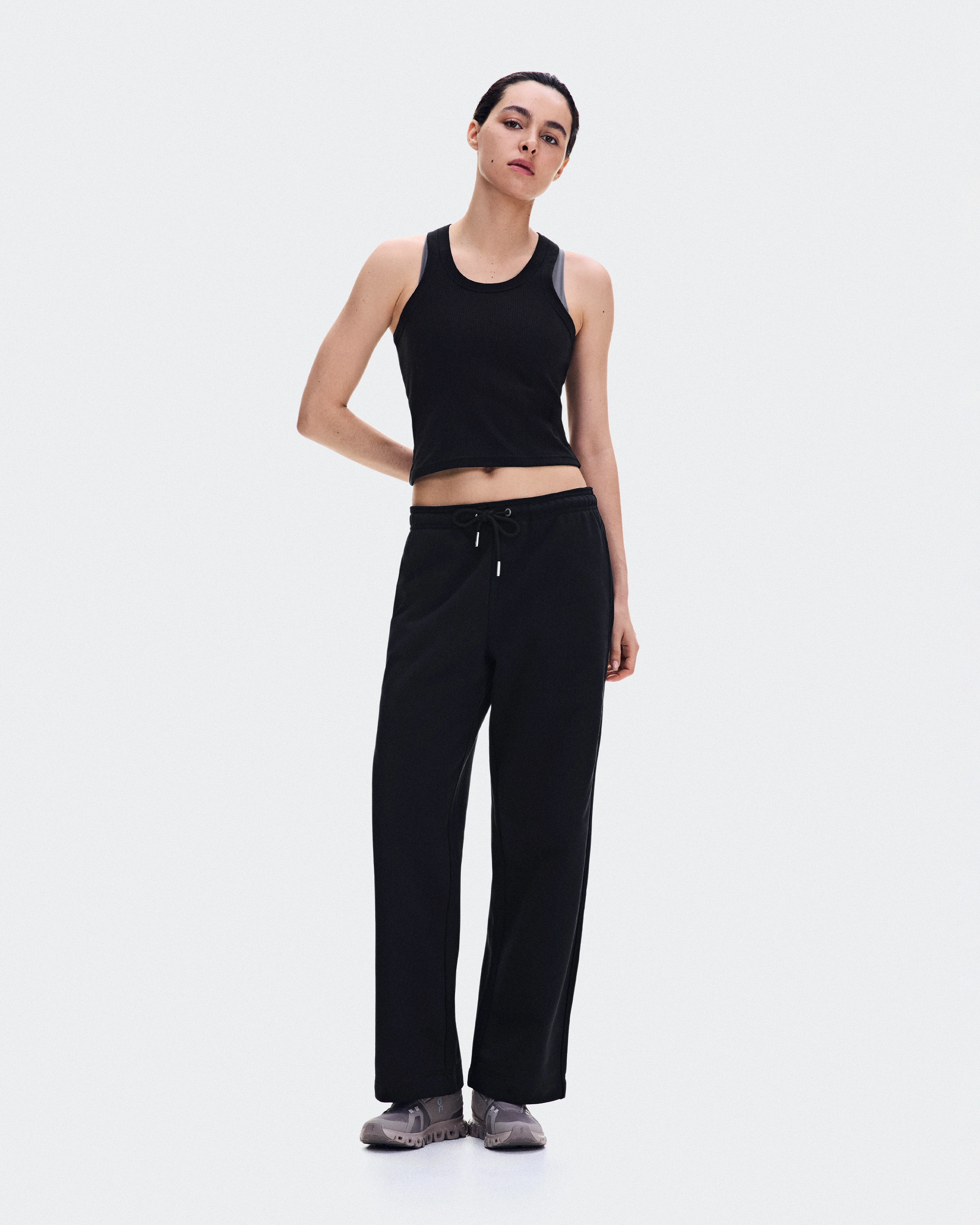 On All-Day Ribbed Tank Black Femme Hauts et t-shirts