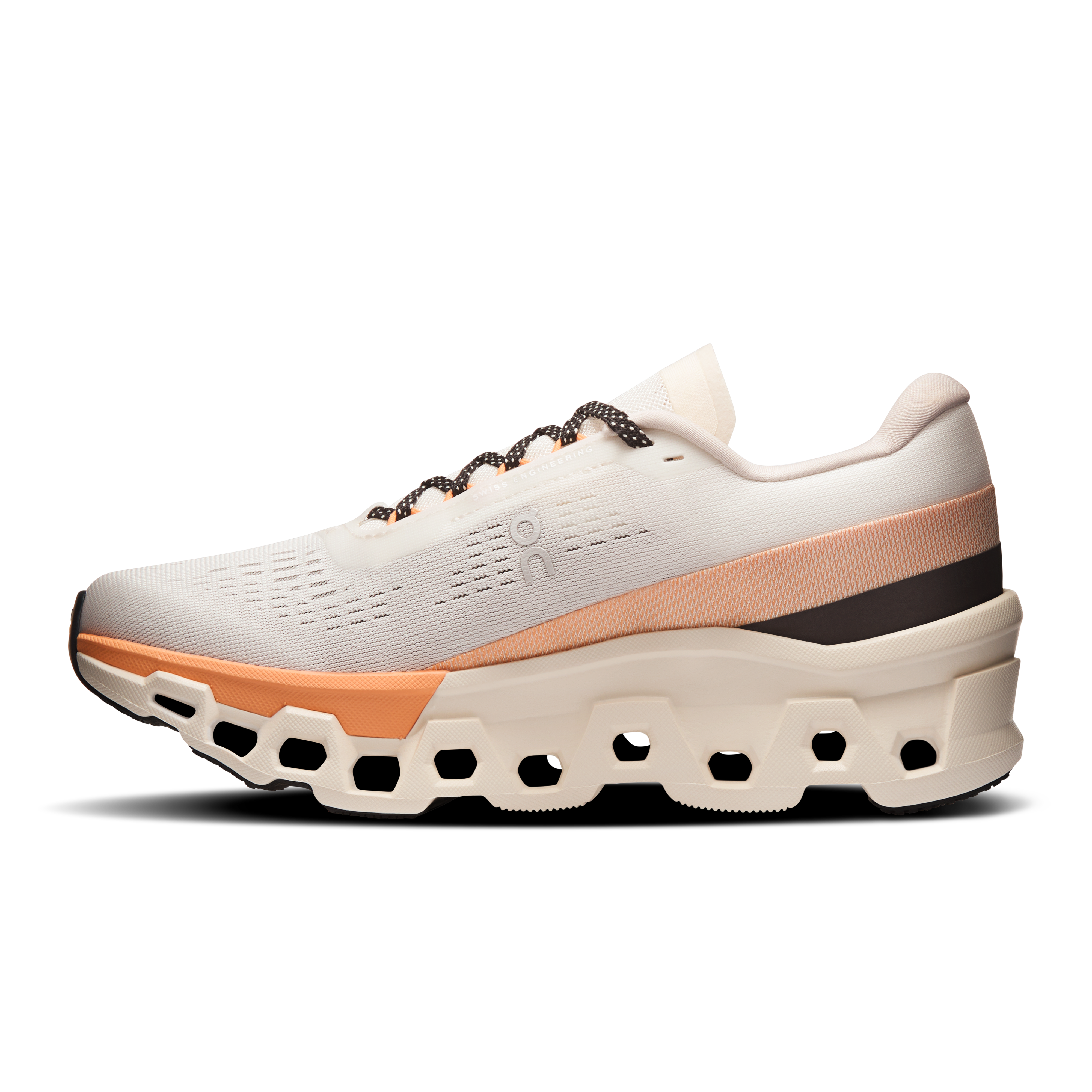 On Cloudmonster 2 Ivory & Tangerine Femme Running sur route Chaussures