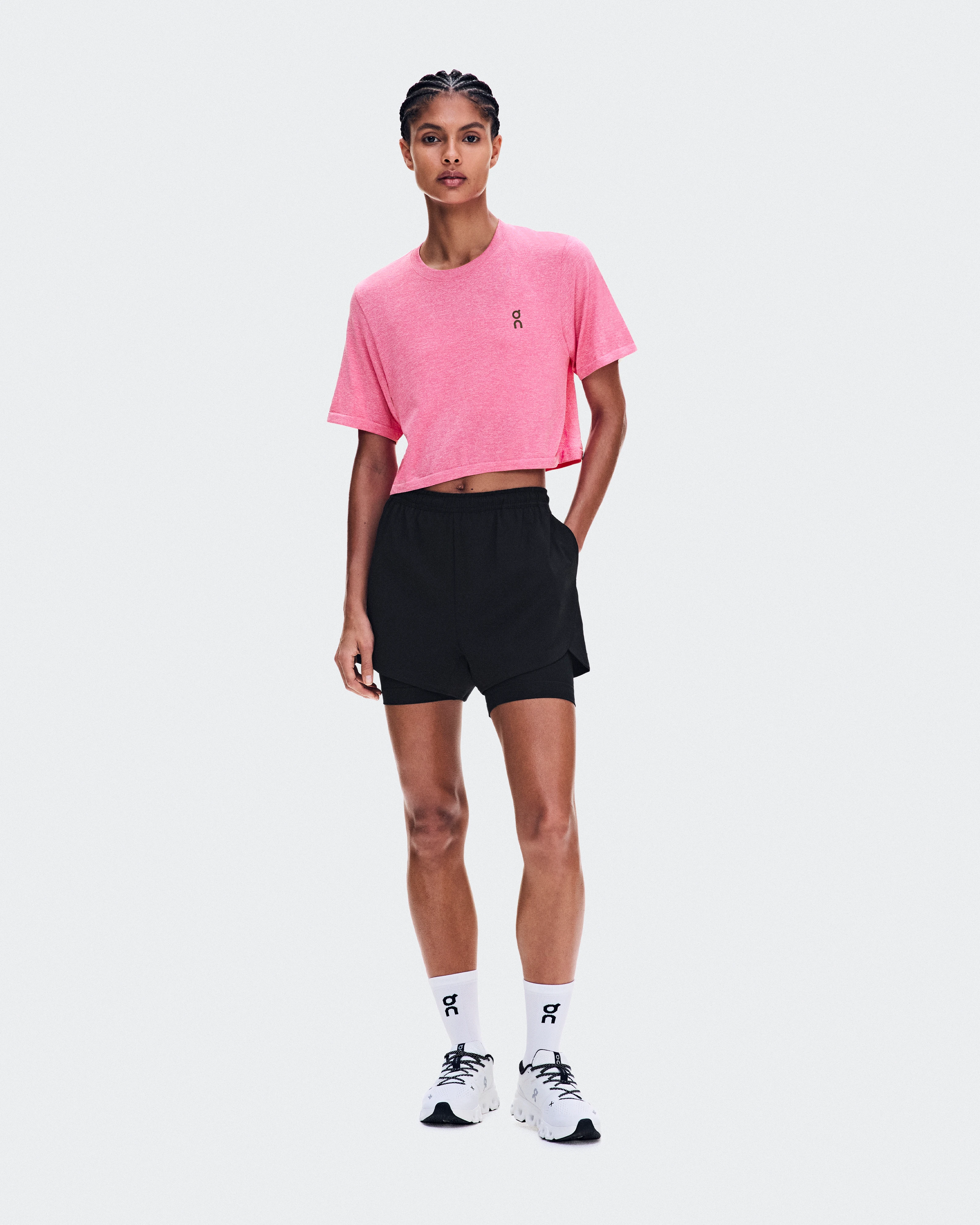 On Train Flex-T Crop Bubblegum Heather Femme Hauts et t-shirts