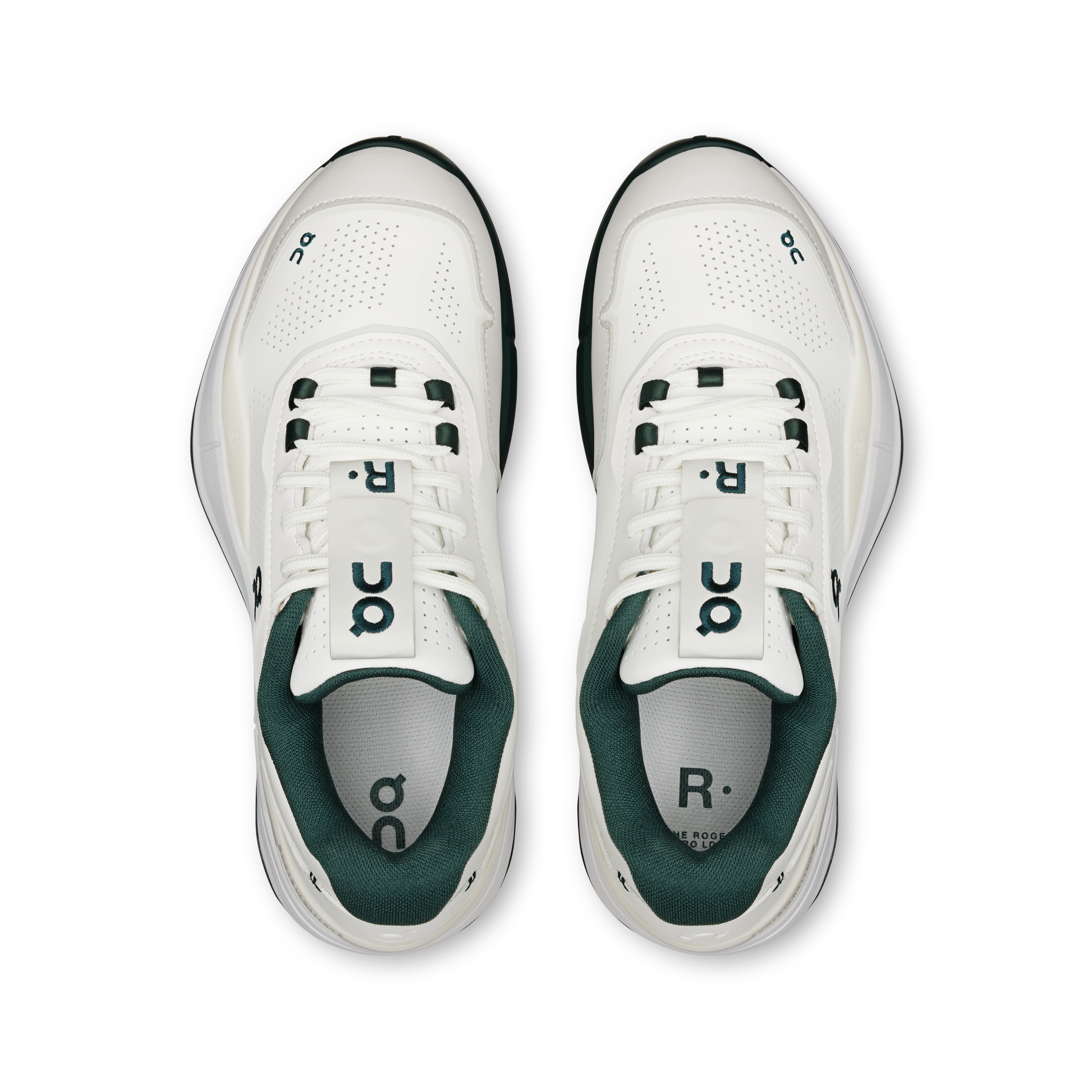 On THE ROGER Pro LDN White & Evergreen Femme Tennis Chaussures