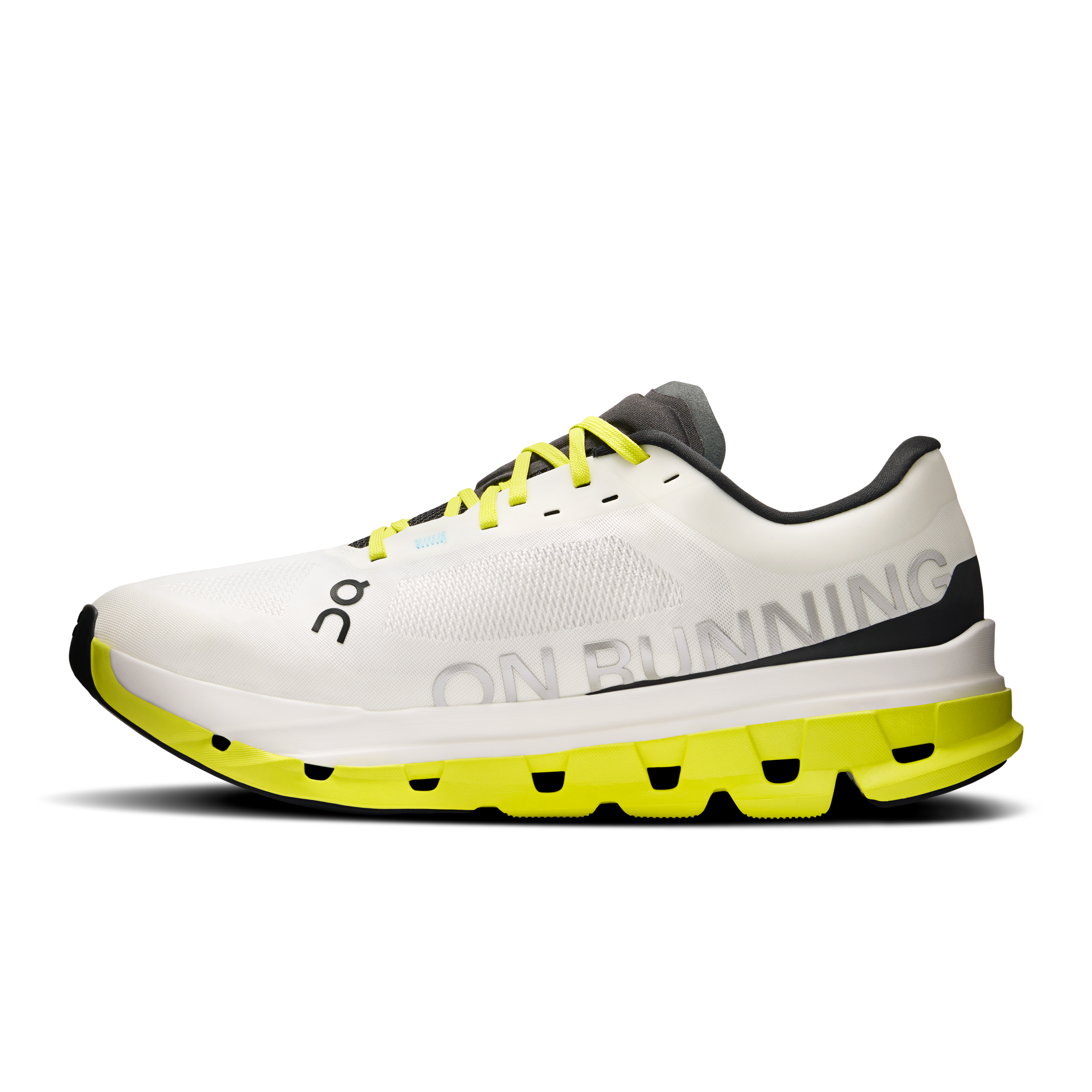 On Cloudflow 5 White & Lime Homme Running sur route Chaussures
