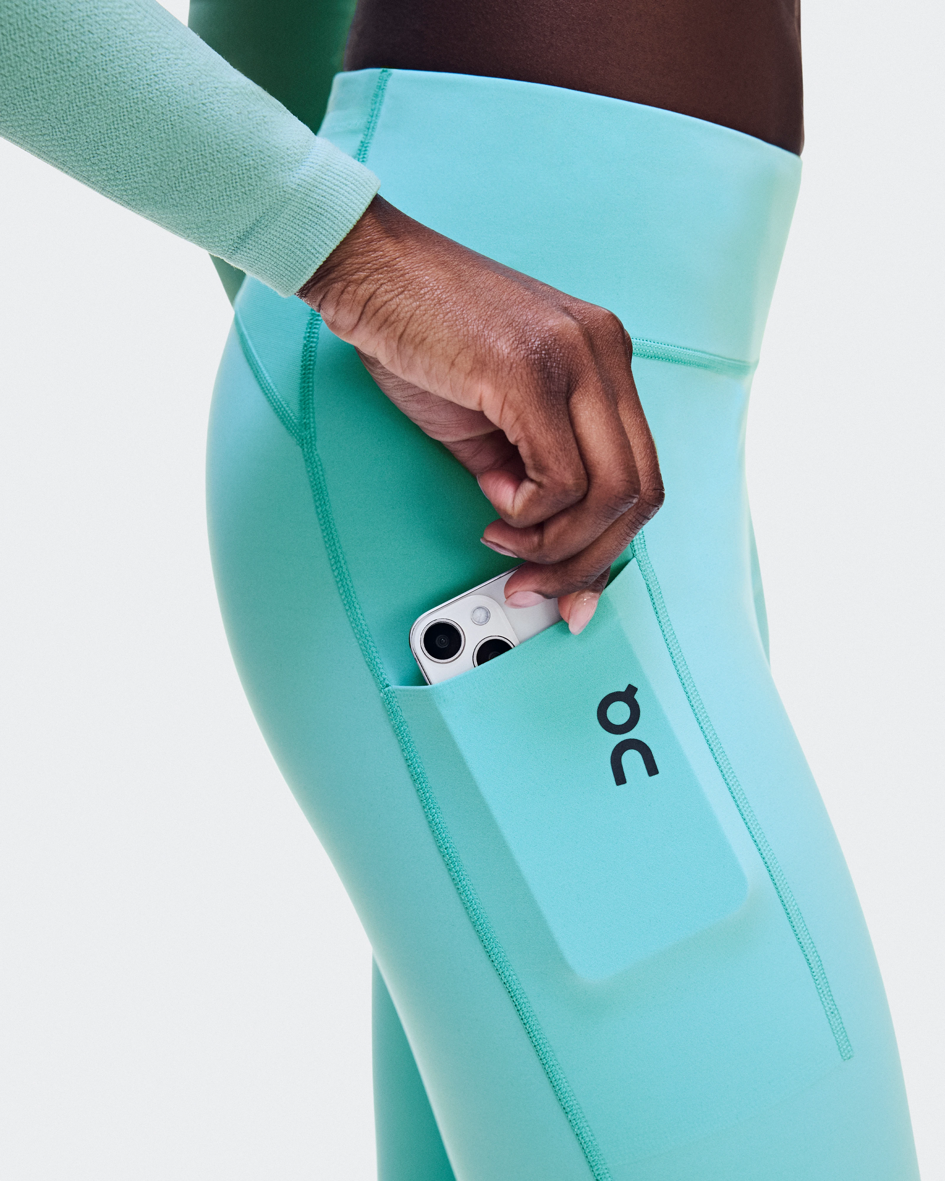 On Performance Tights 7/8 Aquamarine Femme Leggings
