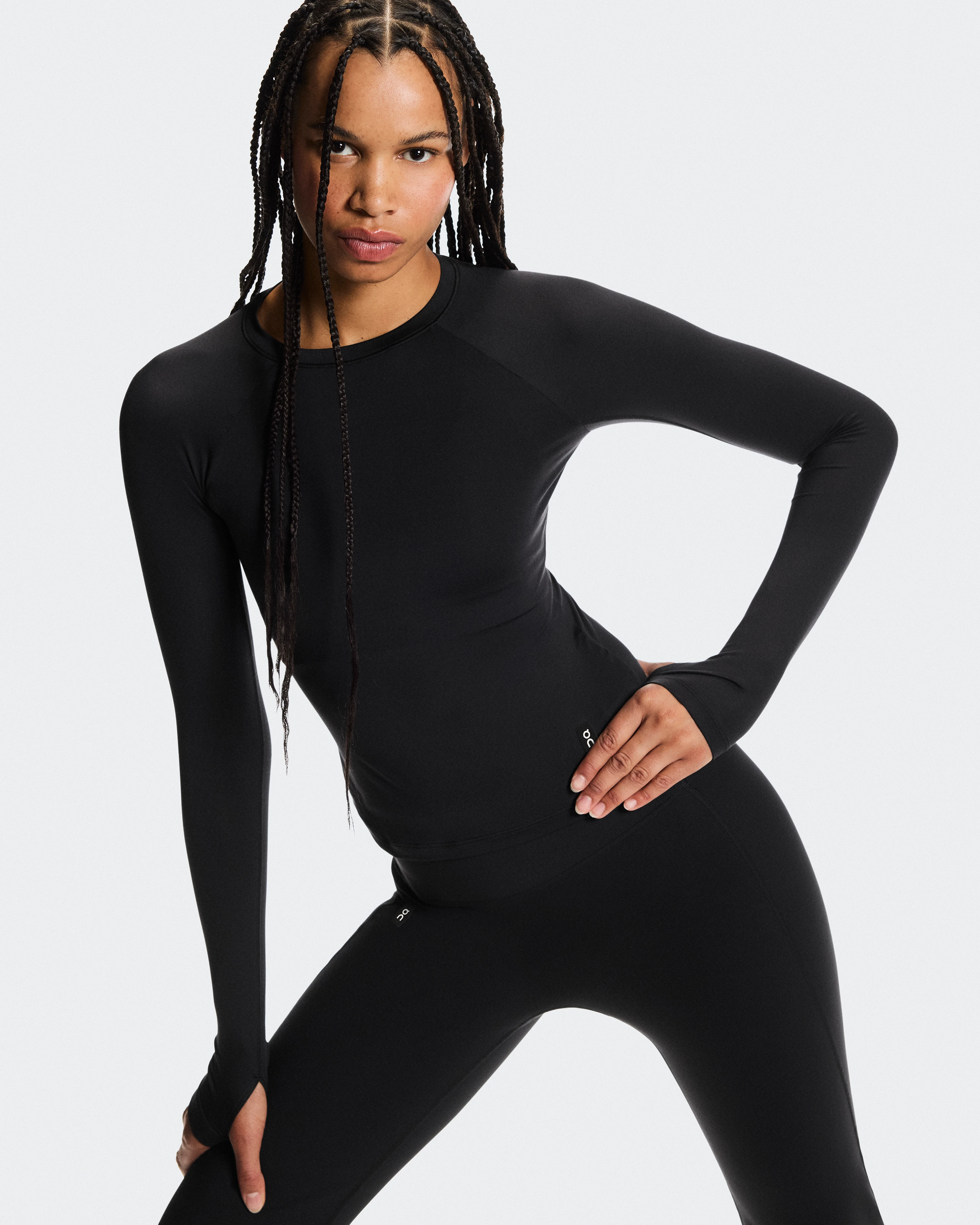 On Studio Long-T Black Femme Hauts et t-shirts
