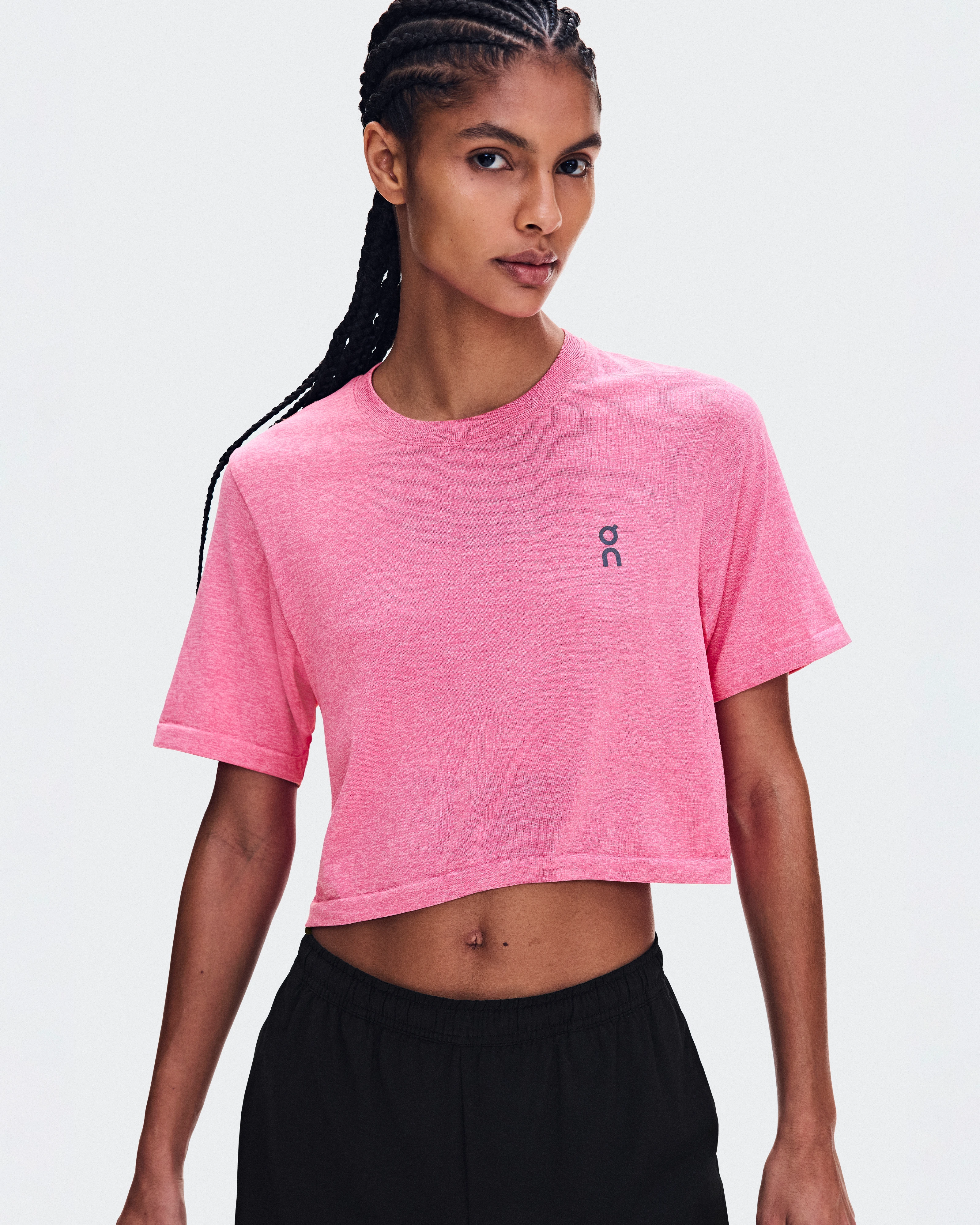 On Train Flex-T Crop Bubblegum Heather Femme Hauts et t-shirts