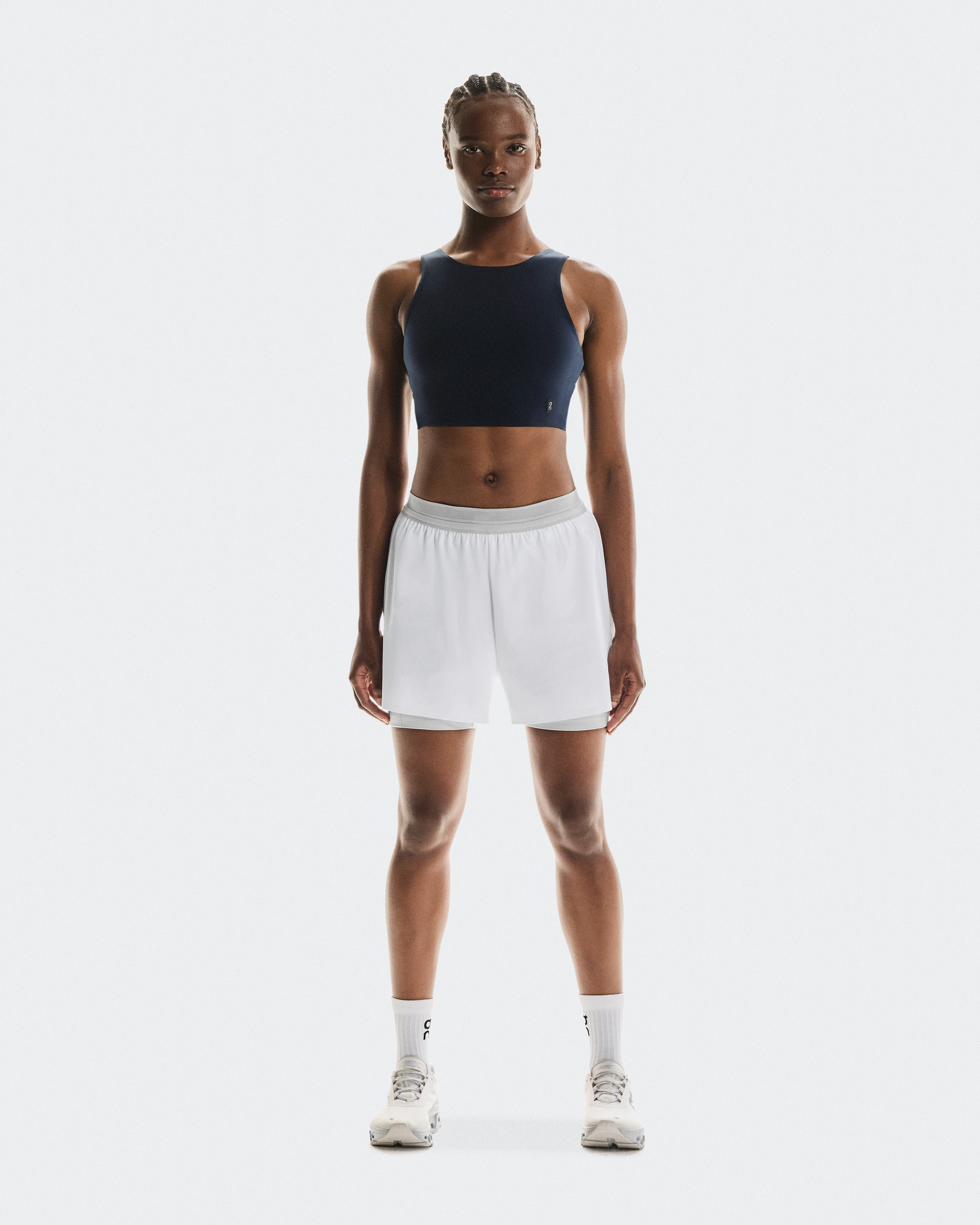 On Core 2-in-1 Crop Navy Femme Hauts et t-shirts