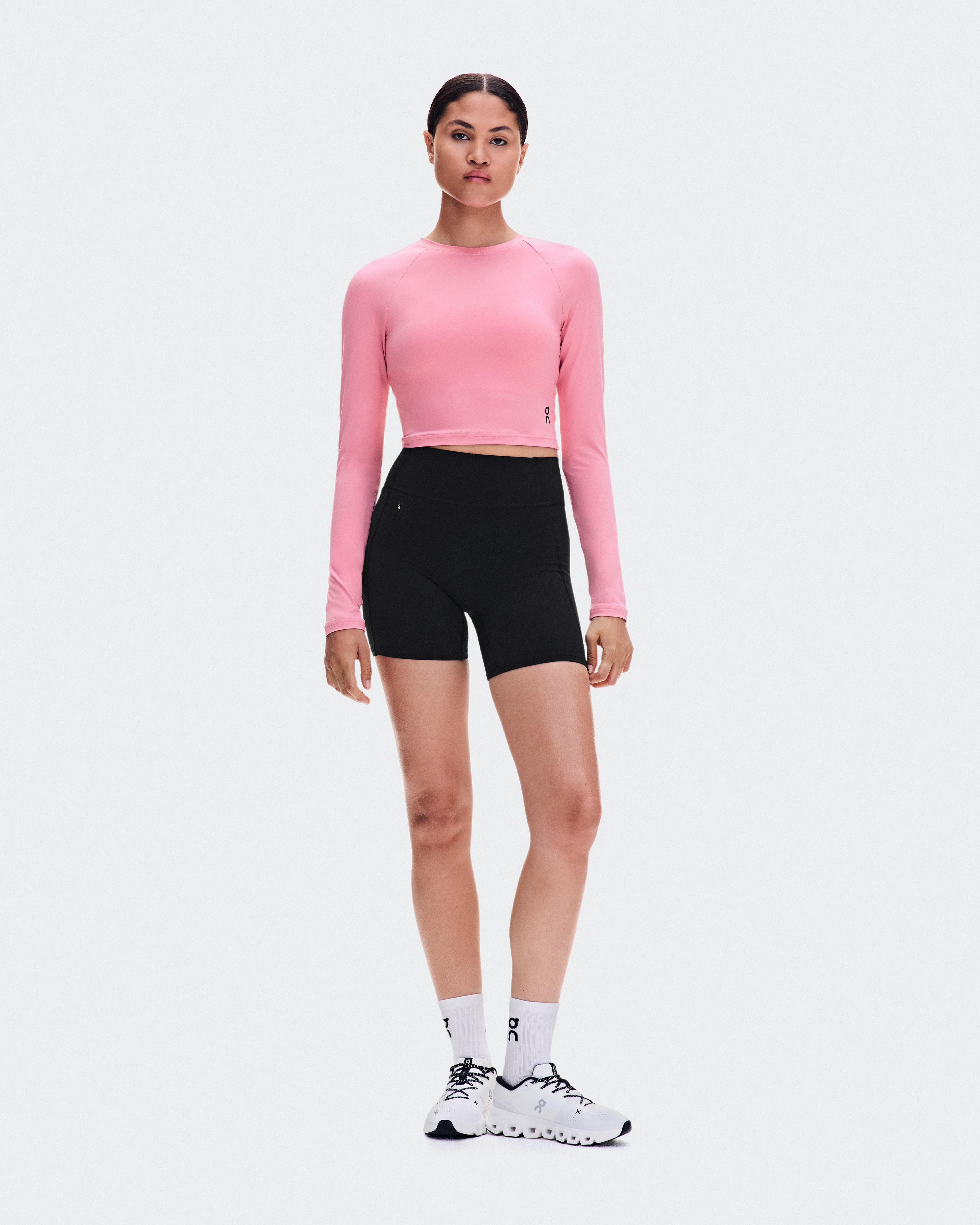 On Studio Long-T Crop Magnolia Femme Hauts et t-shirts