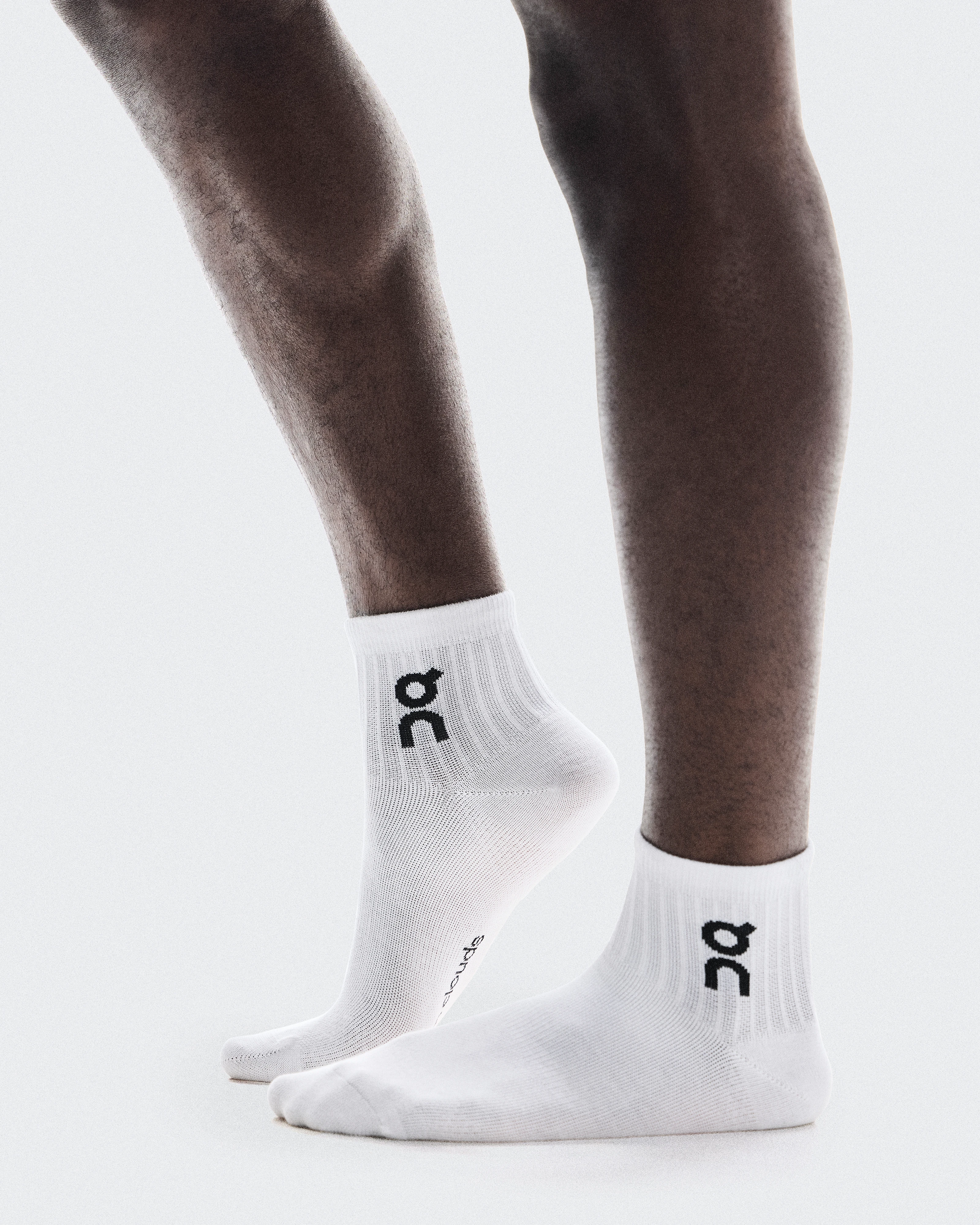 On Logo Sock Mid 3P White Unisexe Chaussettes