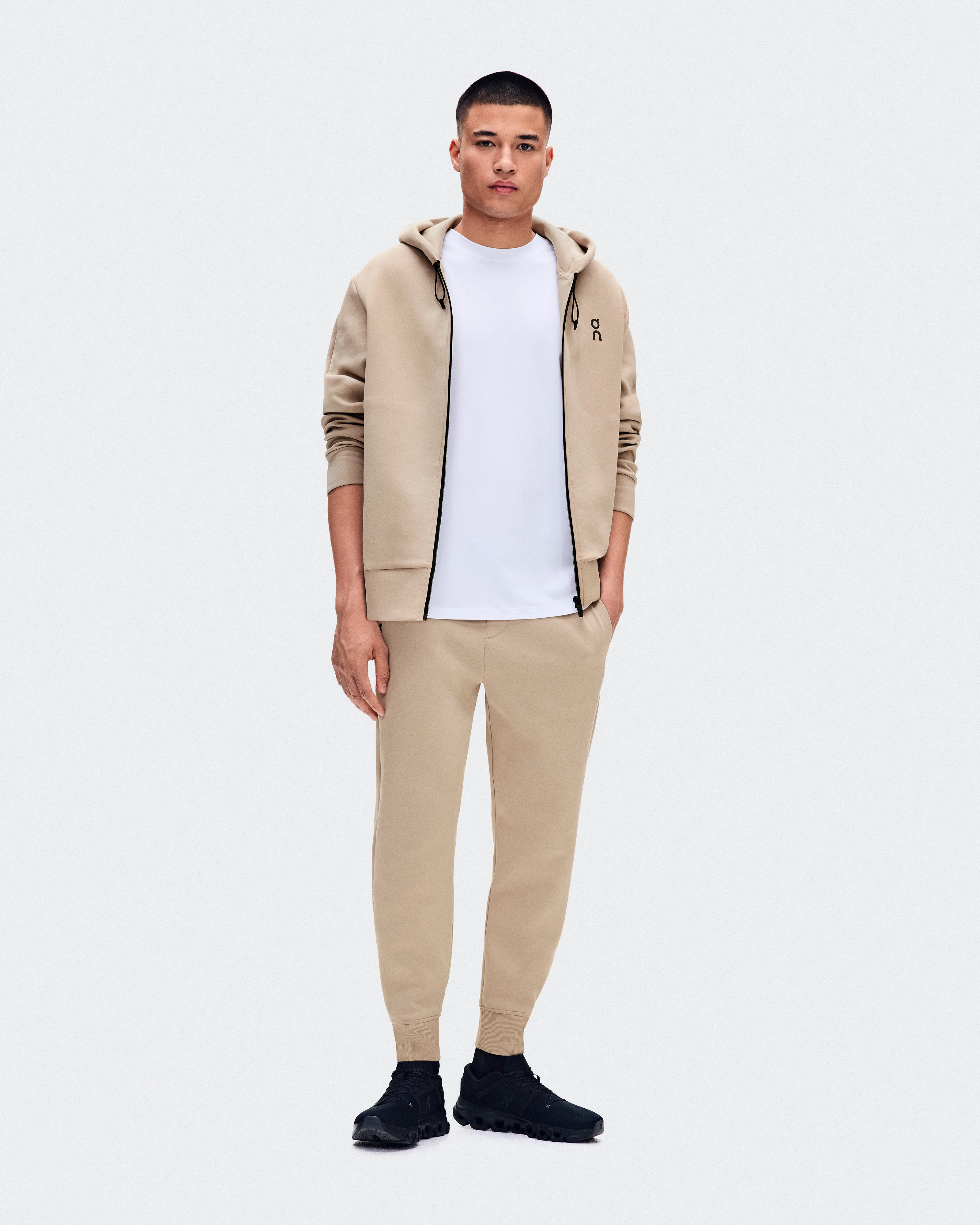 On Focus Tech Zip Hoodie Desert Homme Sweats à capuche et sweats