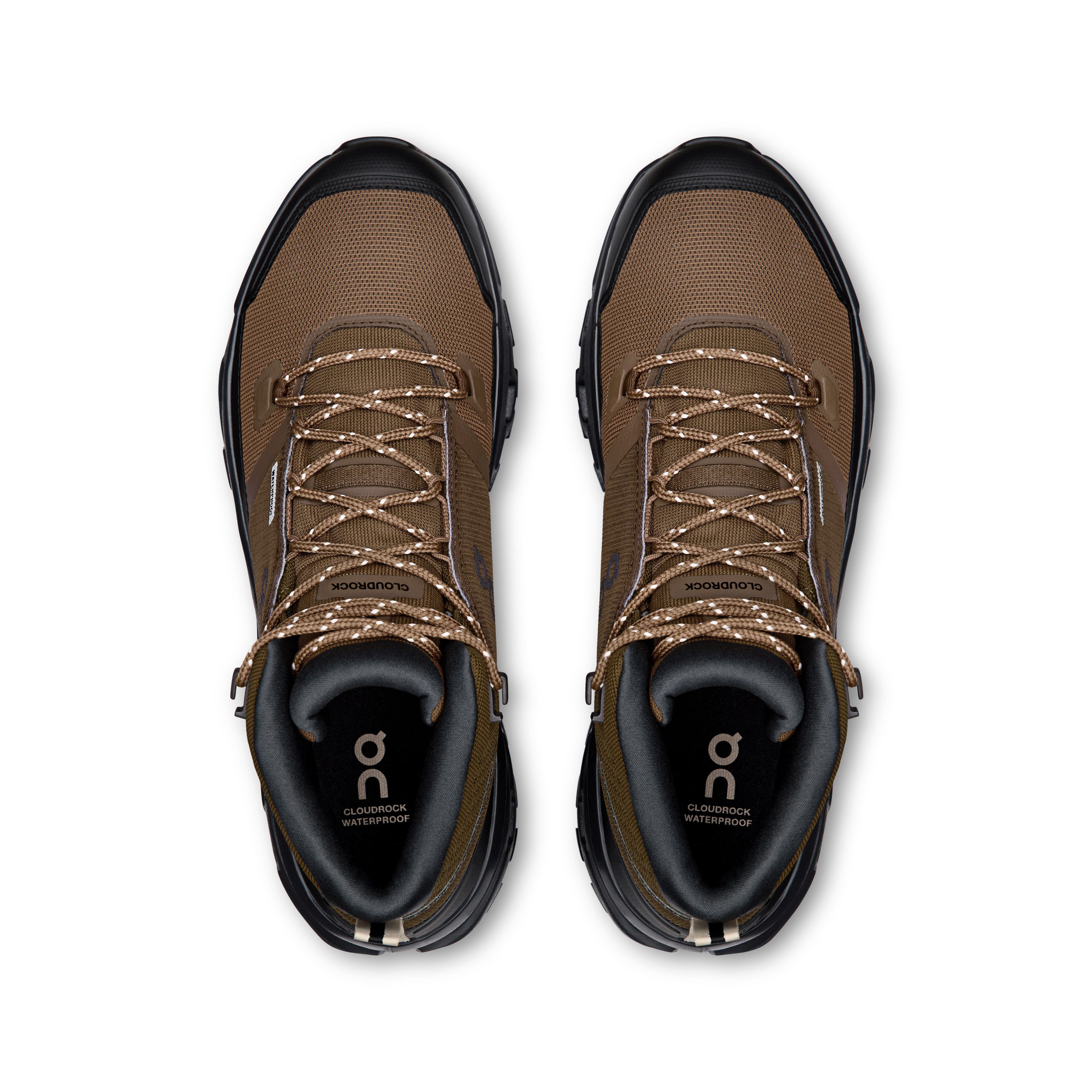 On Cloudrock Mid Waterproof Earth & Black Homme – Randonnée, Missiongrip™, imperméable Chaussures