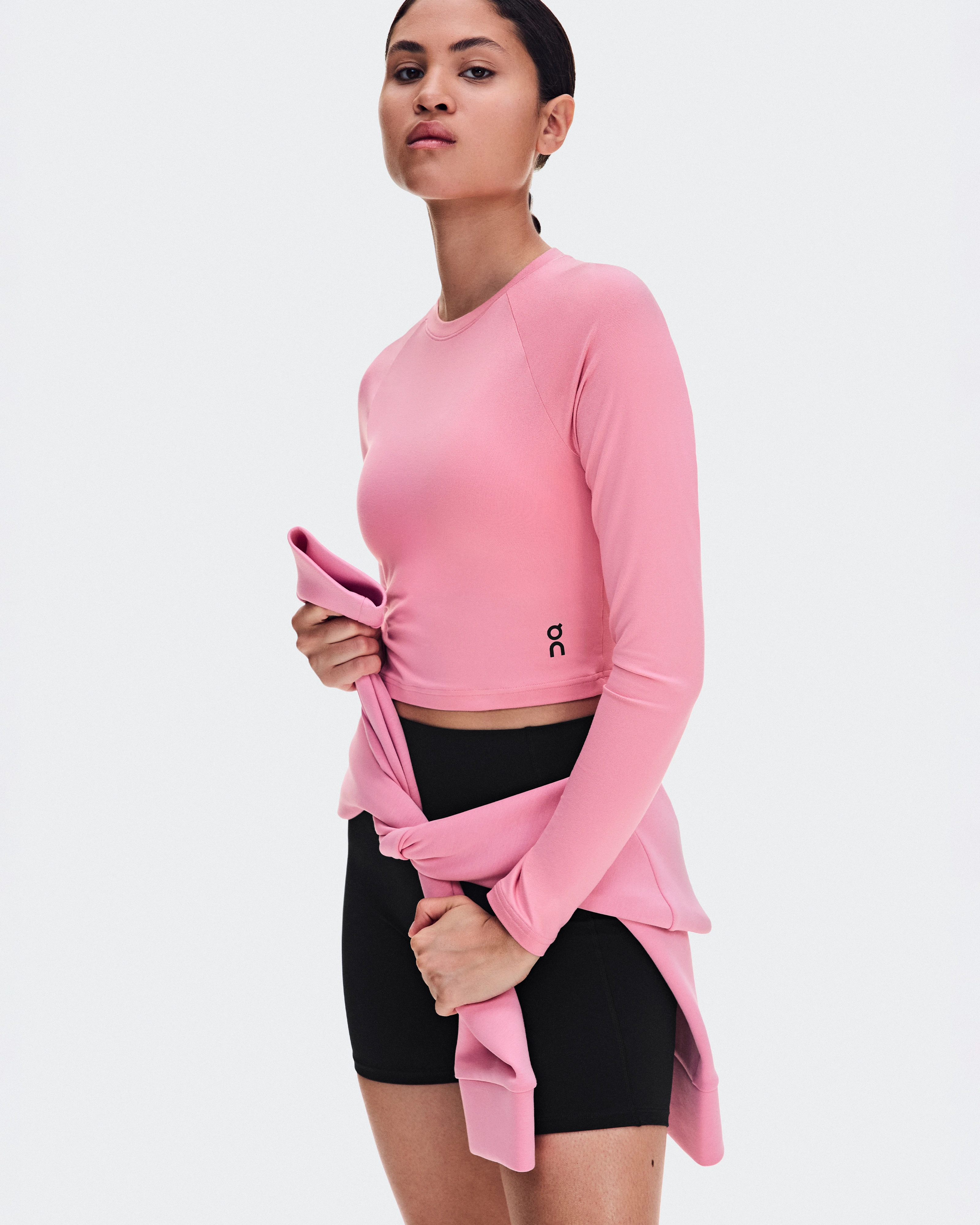 On Studio Long-T Crop Magnolia Femme Hauts et t-shirts