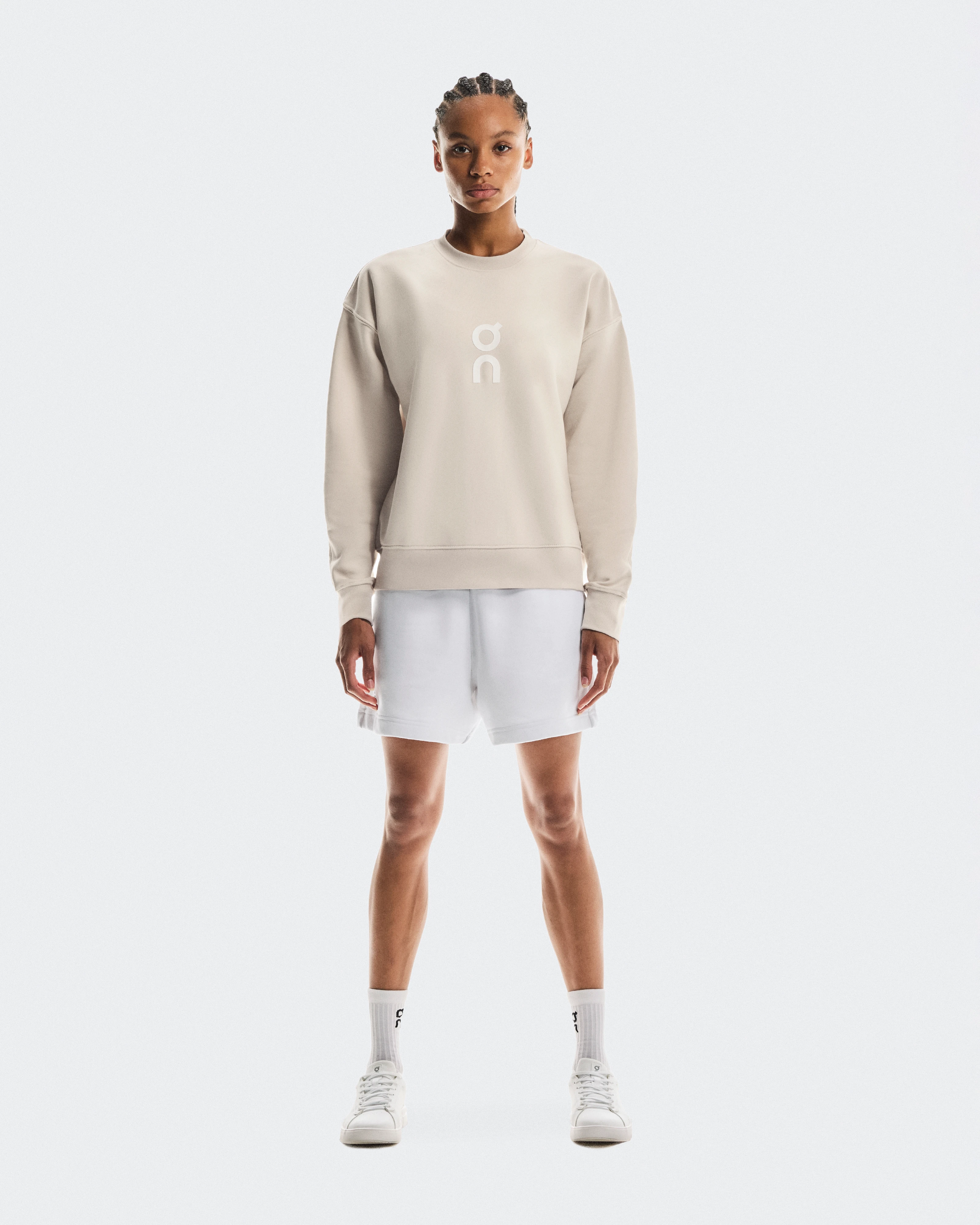 On Club Crew Graphic Silver Femme Sweats à capuche et sweats