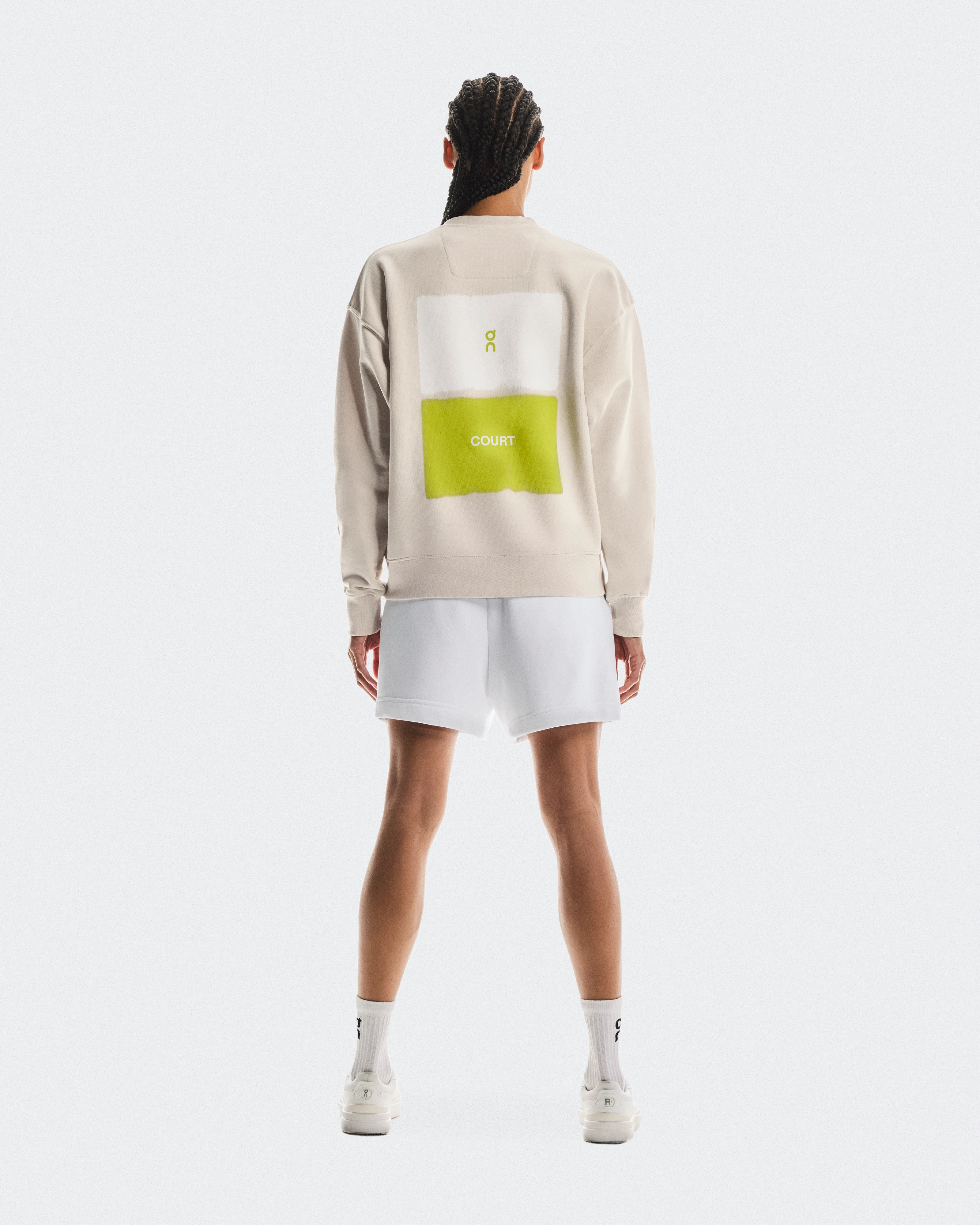 On Club Crew Graphic Silver Femme Sweats à capuche et sweats