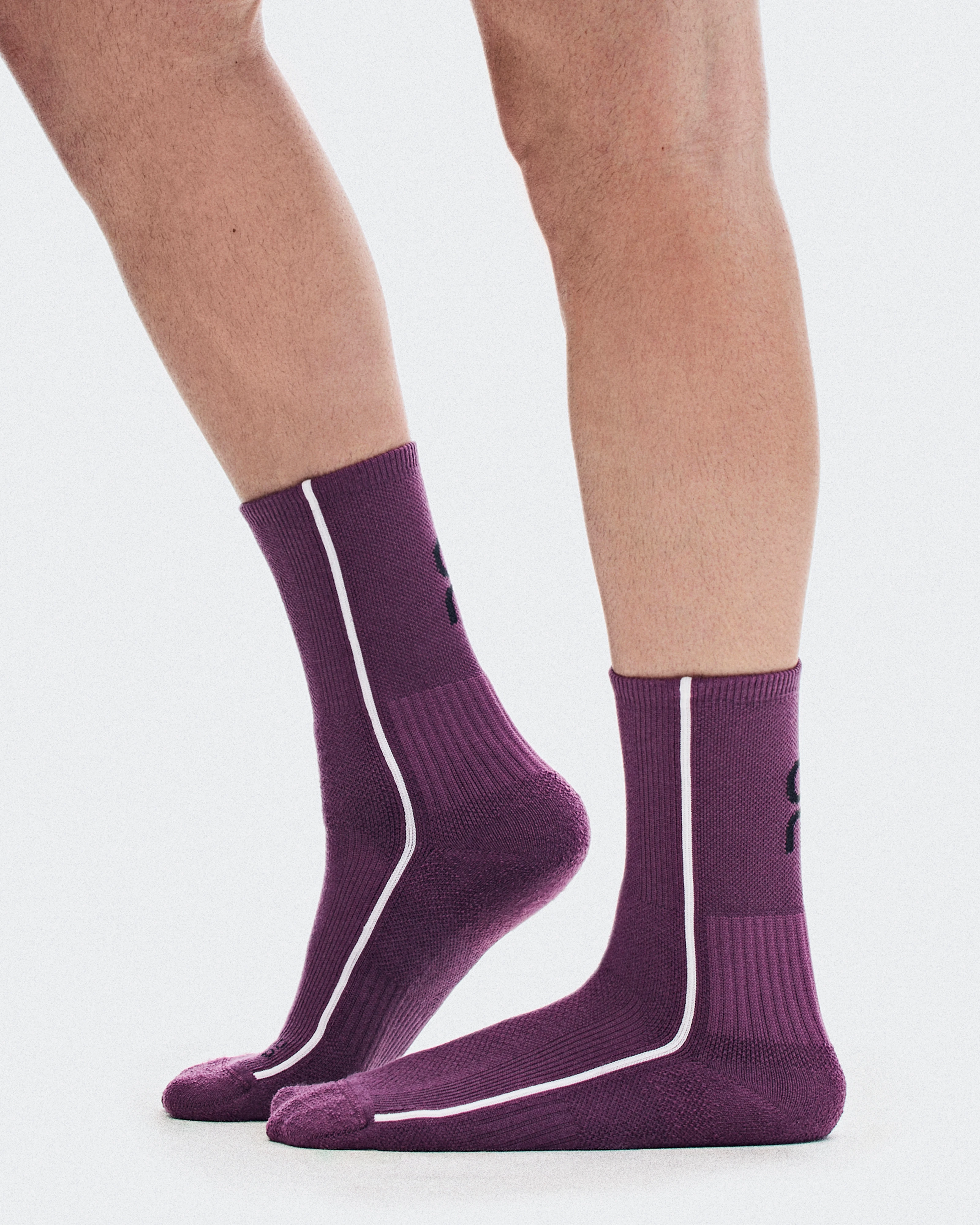 On Court Sock High Cassis & White Unisexe Chaussettes