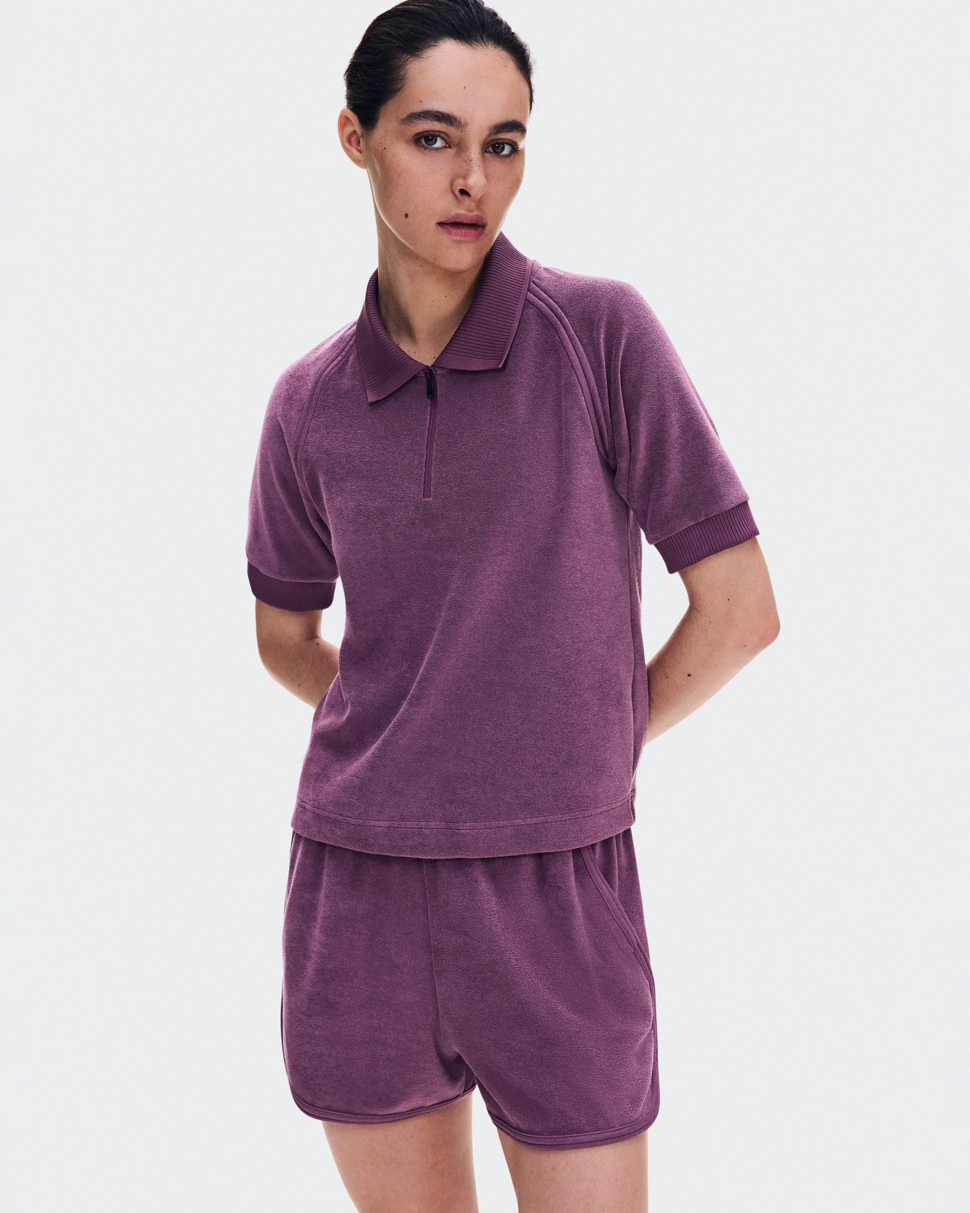 On Courtside Polo Terry Cassis Femme Active Life
