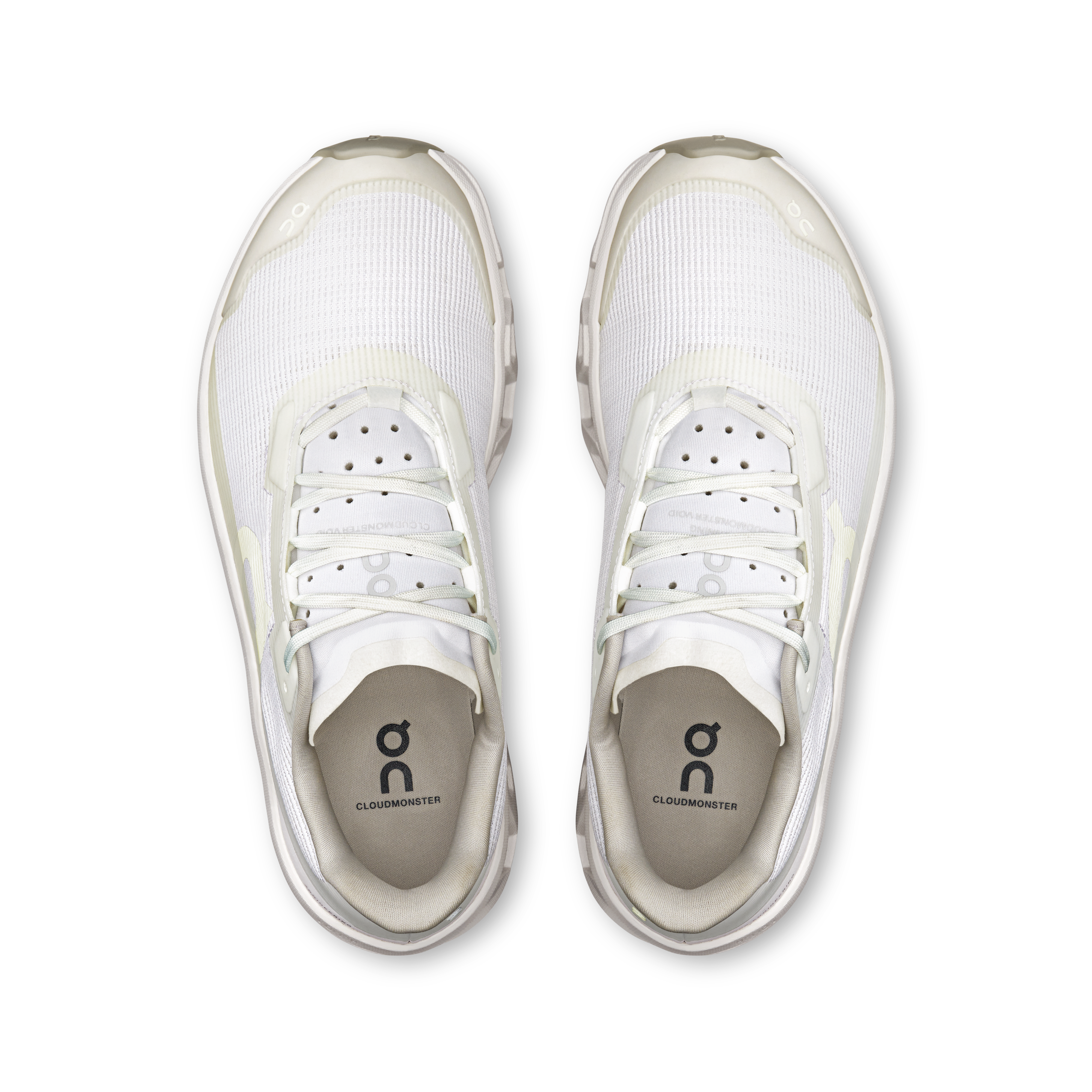 On Cloudmonster Void White & White Femme Active Life Chaussures
