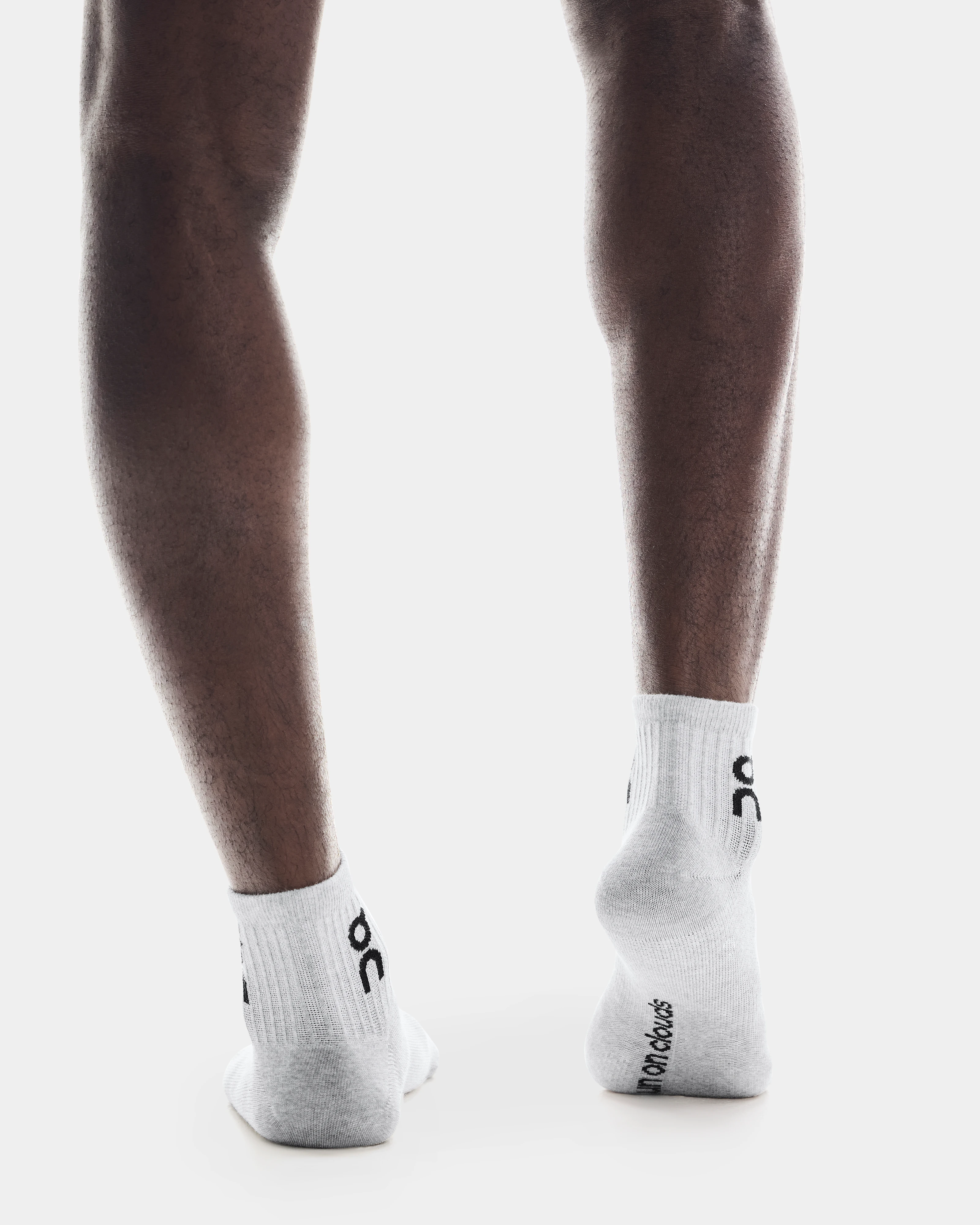 On Logo Sock Mid 3P Heather Gray Unisexe Chaussettes