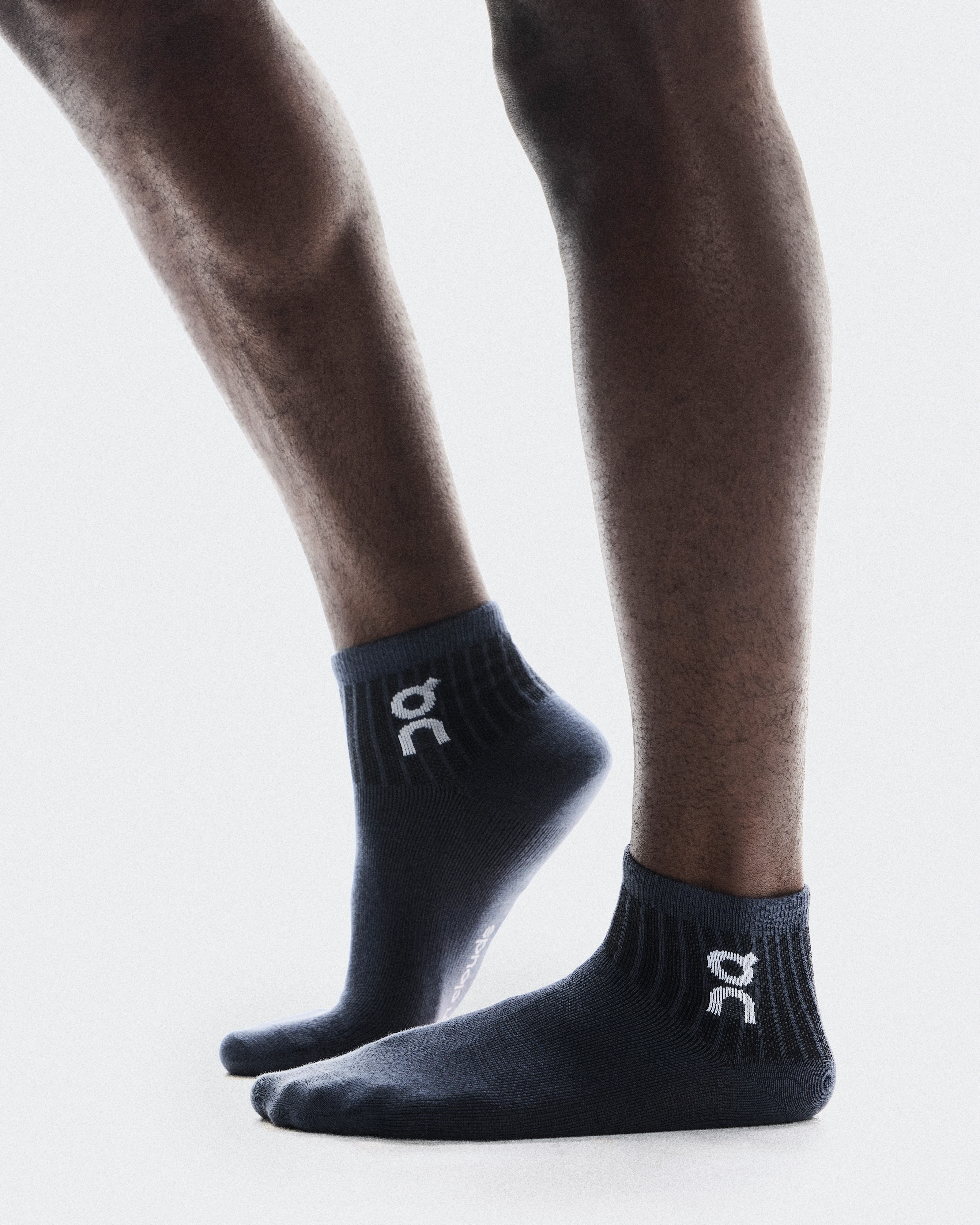 On Logo Sock Mid 3P Wash & Navy Unisexe Chaussettes