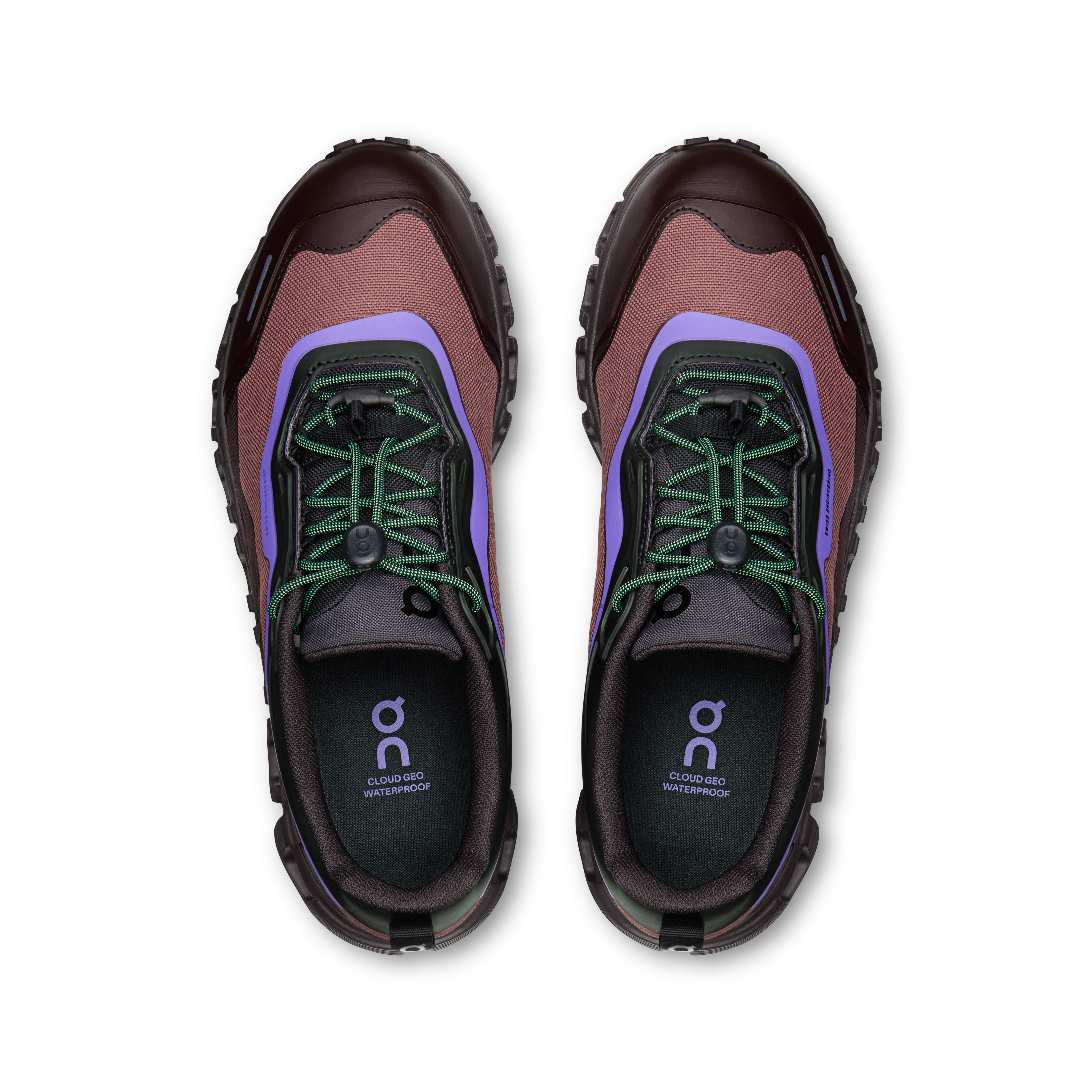 On Cloud 6 Geo Waterproof Black & Tyrian Femme – Randonnée, jour de pluie Chaussures
