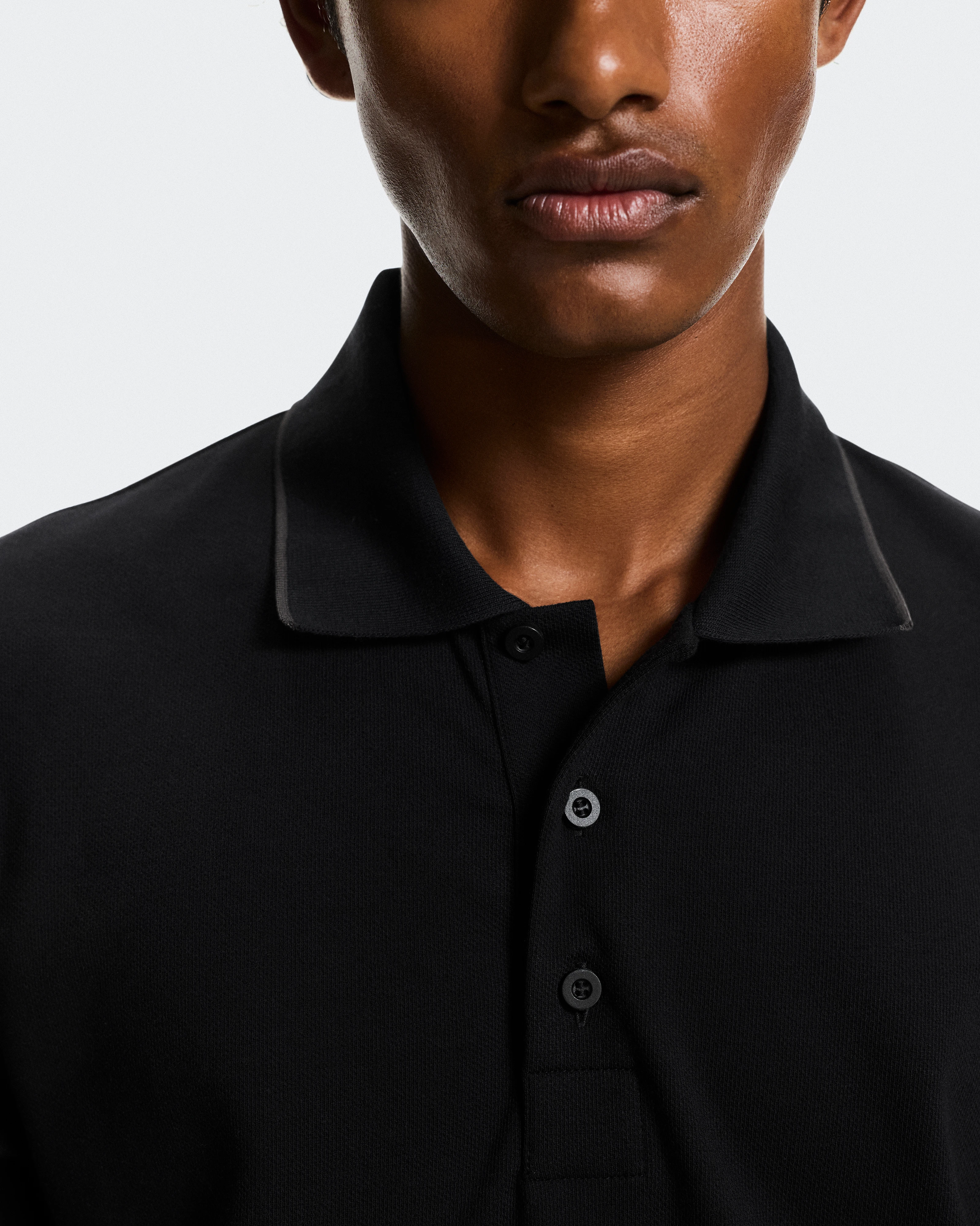 On Courtside Long-T Polo Black & Eclipse Homme Hauts et t-shirts