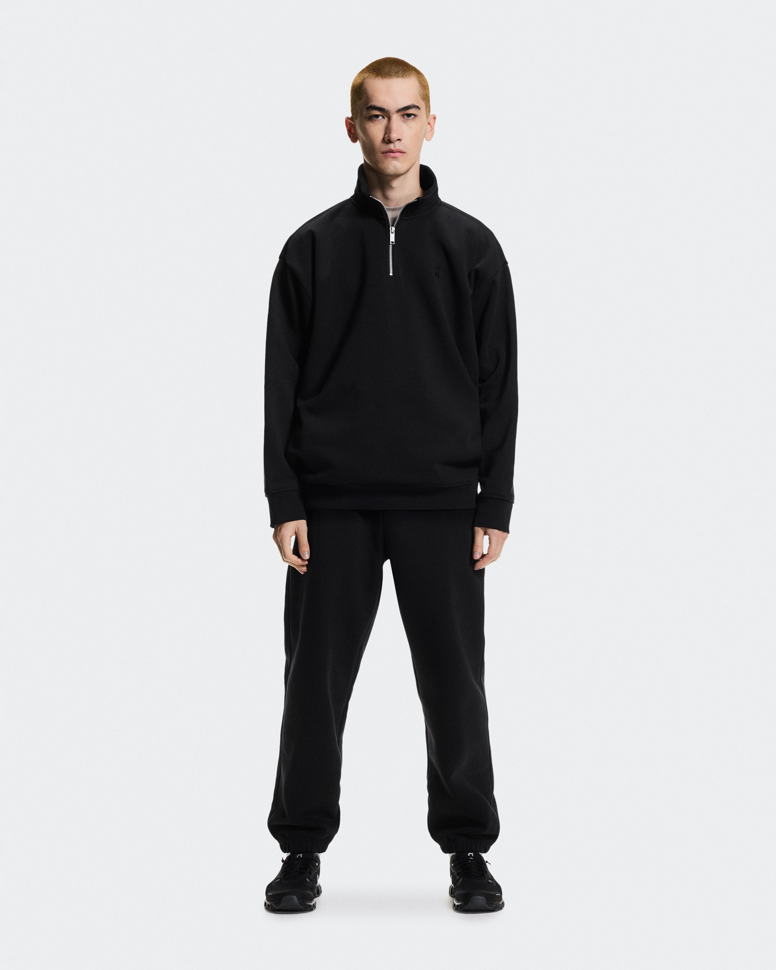 On Club Collective 1/4 Zip Black Homme Sweats à capuche et sweats