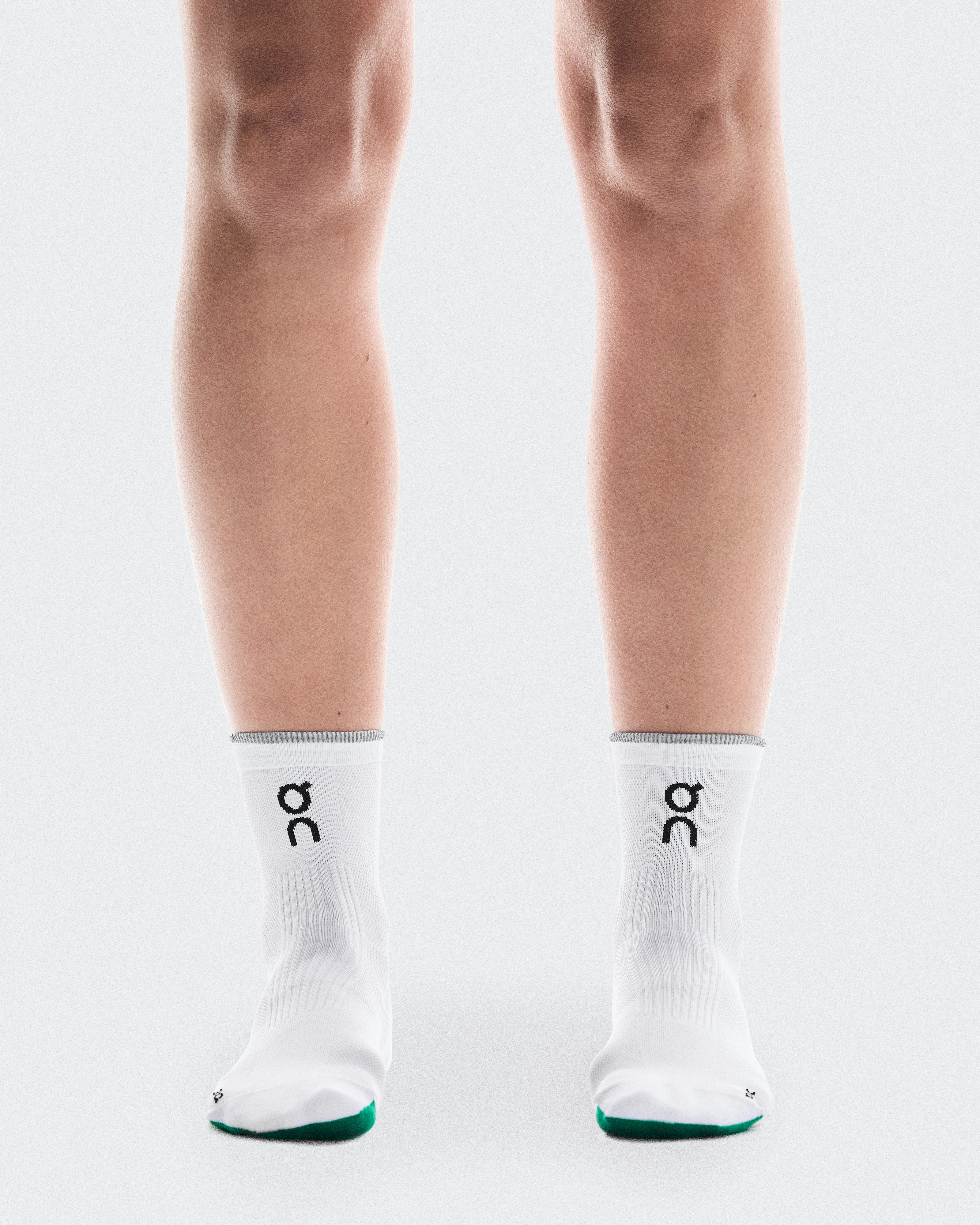 On Elite Run Sock Mid White & Ivory Unisexe Chaussettes