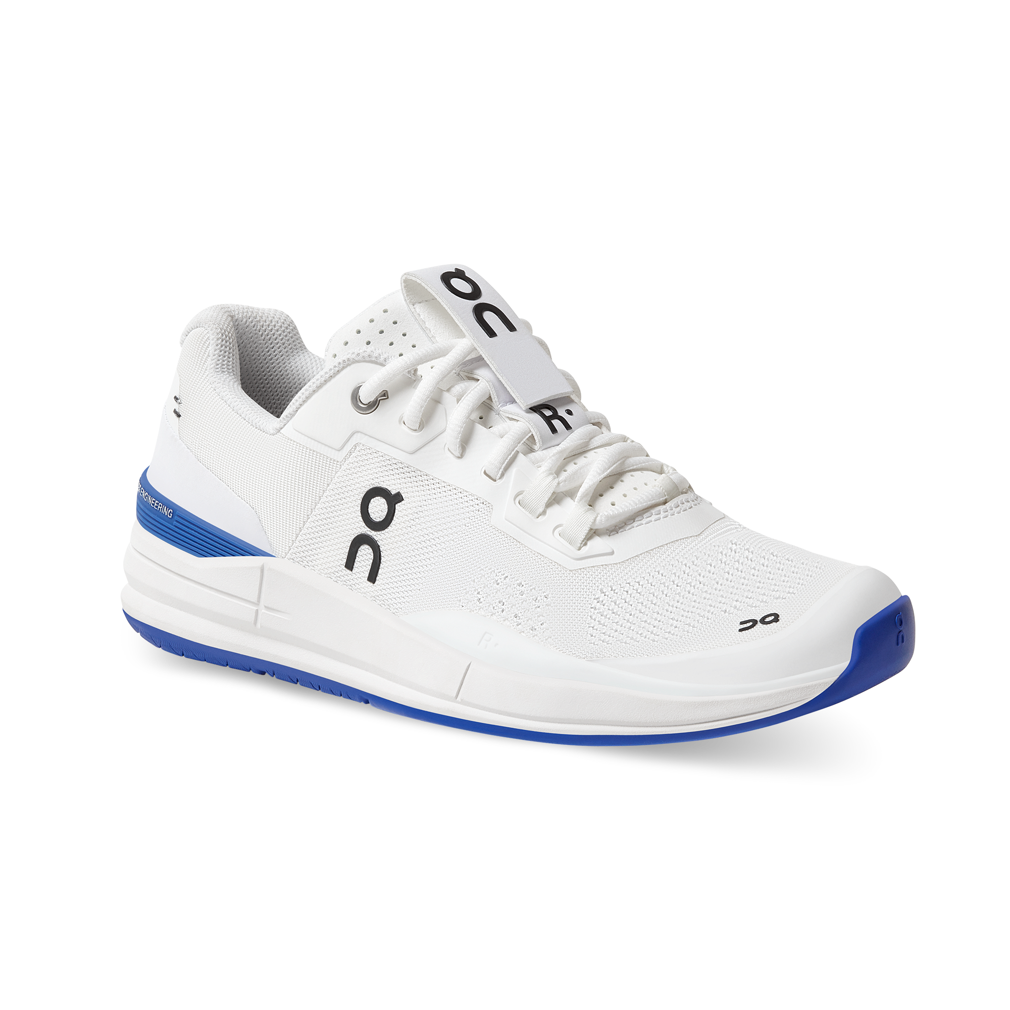 The Roger Pro in the Indigo White colorway, shot from the front at a slight angle.