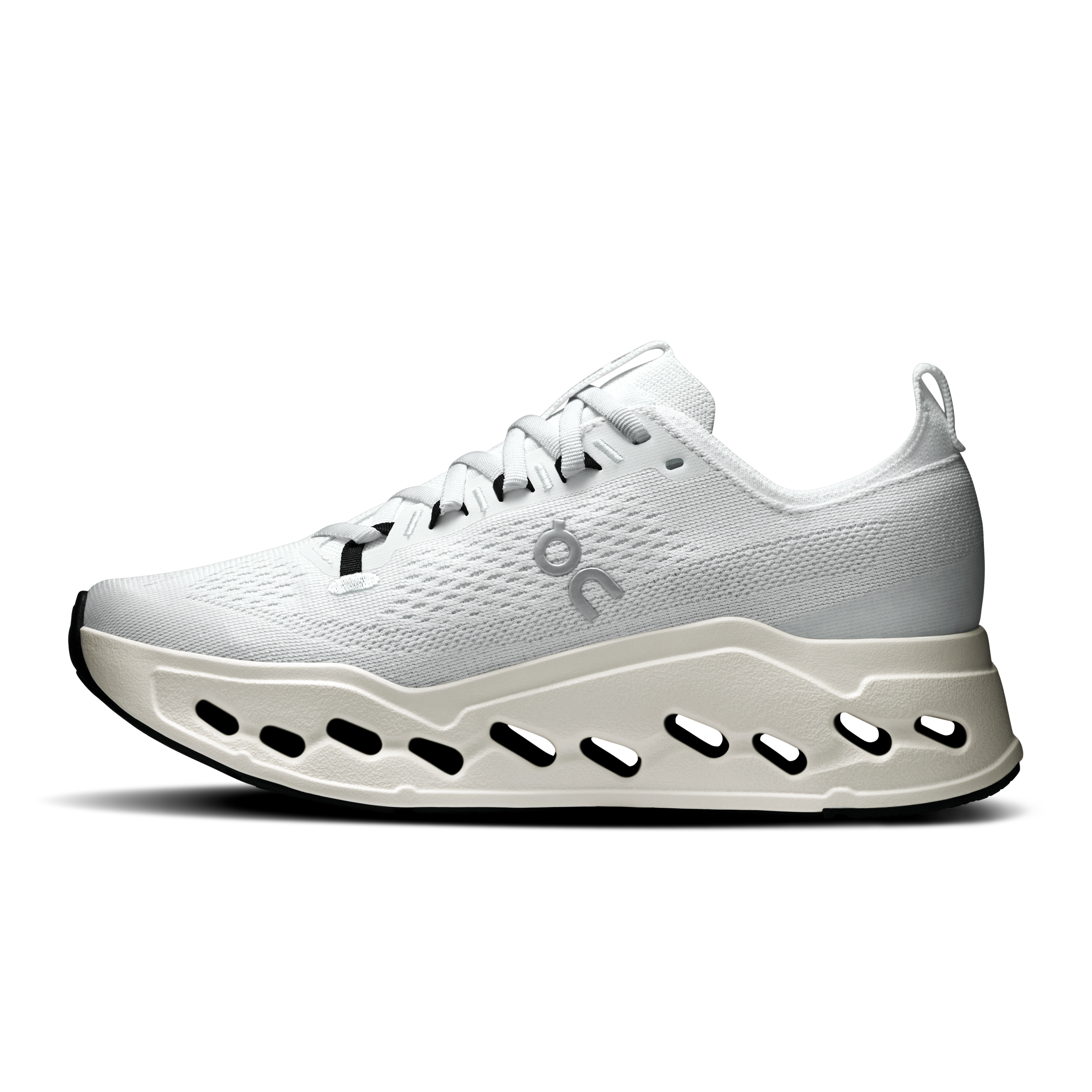 On Cloudsurfer Max White & White Femme Running sur route Chaussures