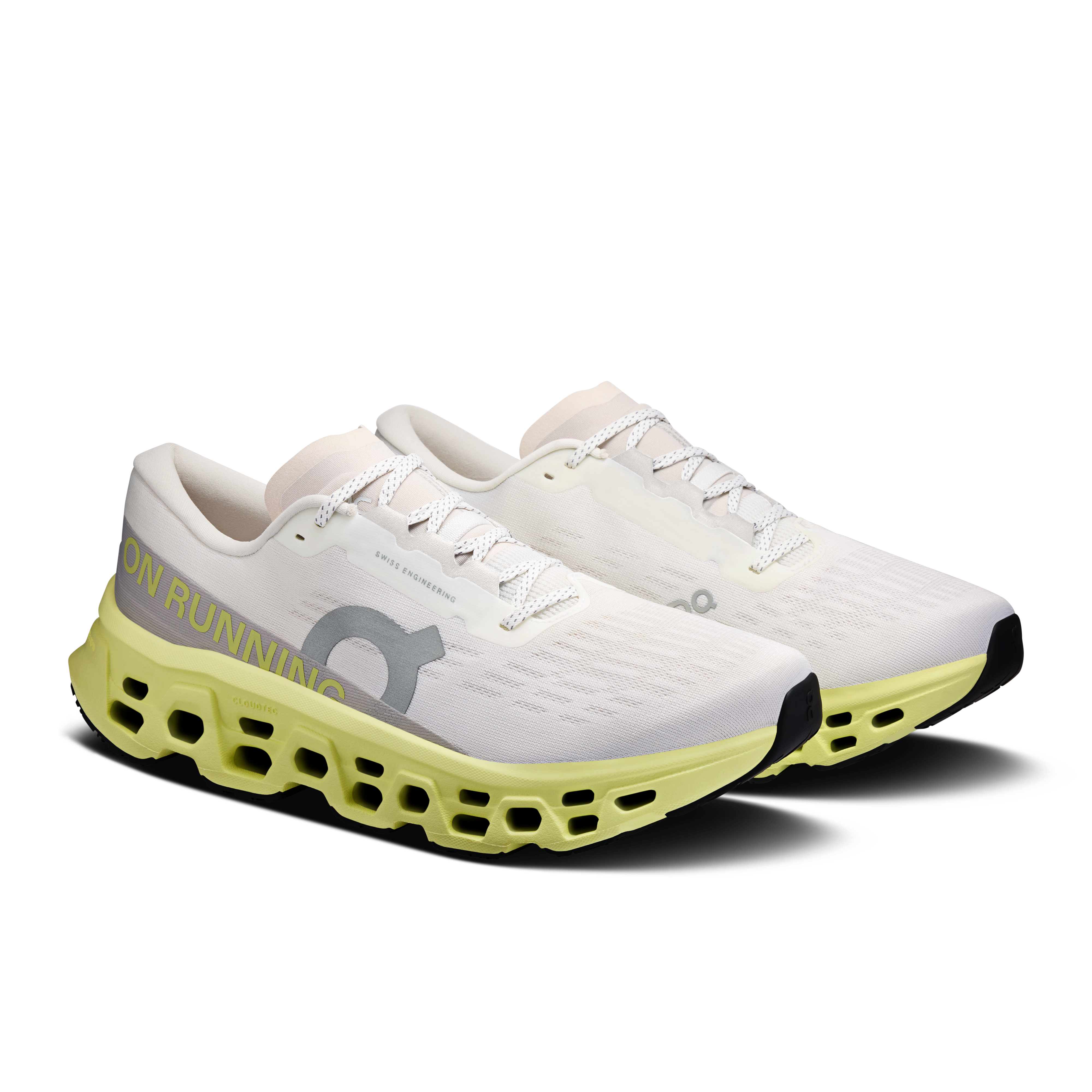On Cloudmonster 3 Ivory & Limelight Homme Running sur route Chaussures