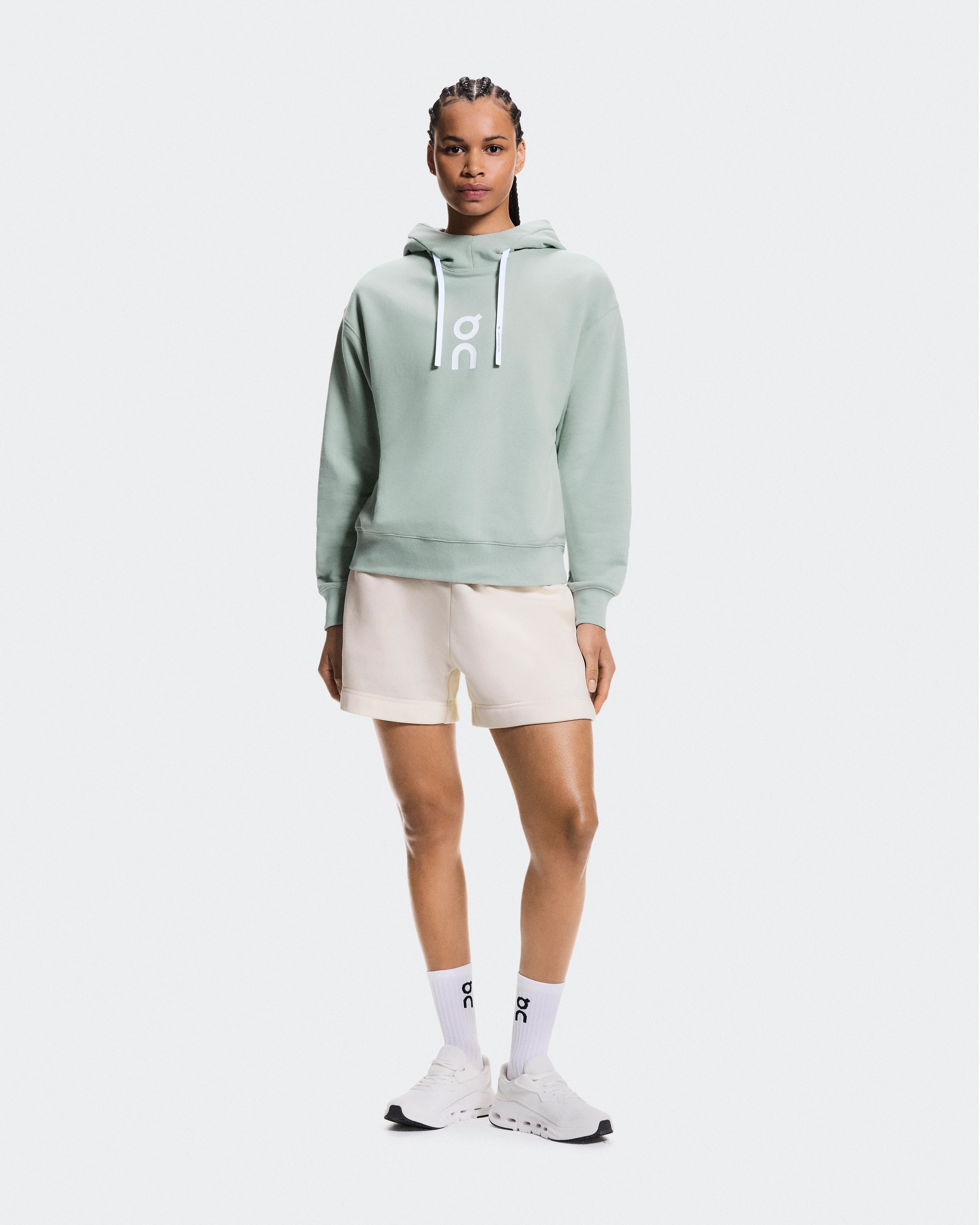 On Club Hoodie Mineral Femme Sweats à capuche et sweats