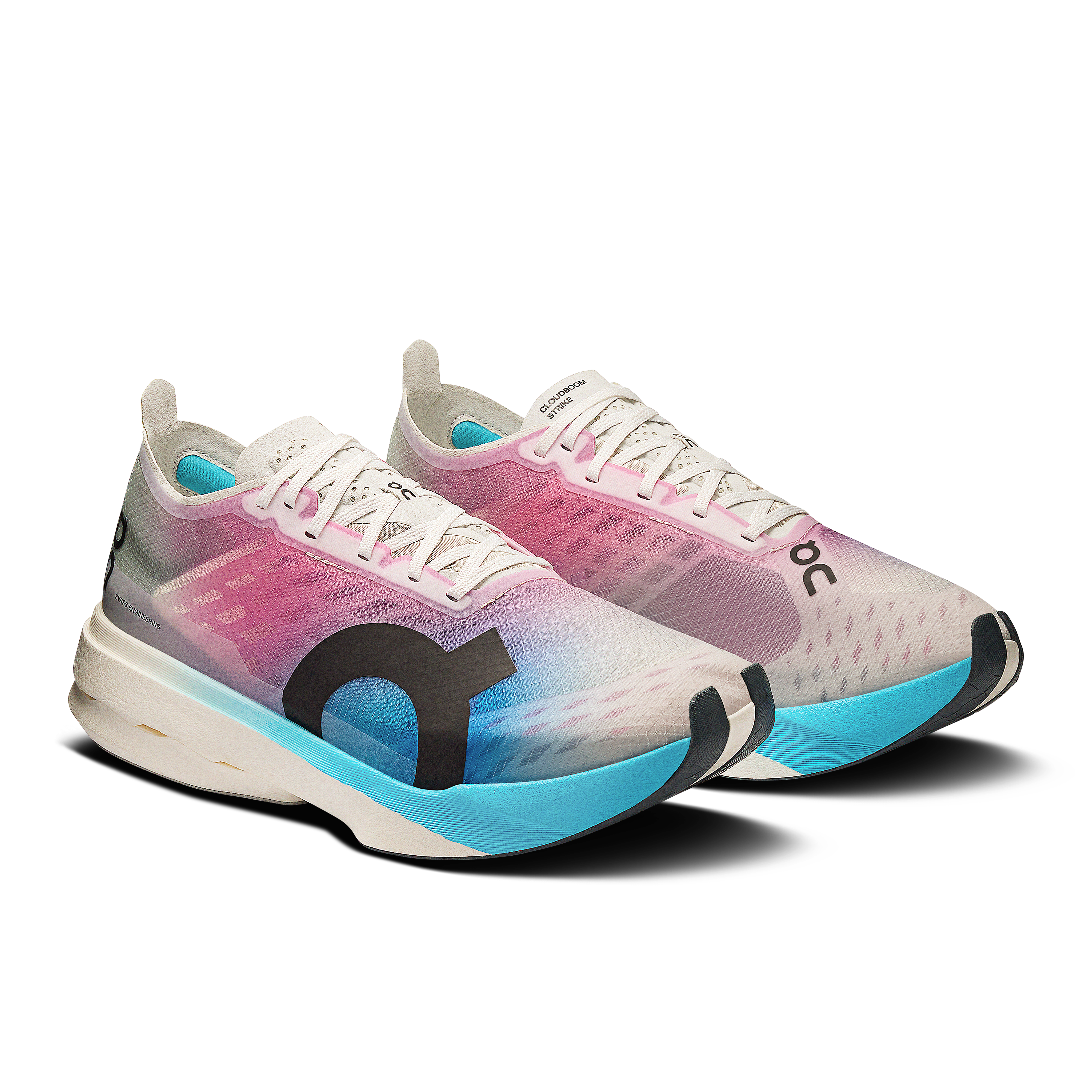 On Cloudboom Strike White & Horizon Femme Running sur route Chaussures