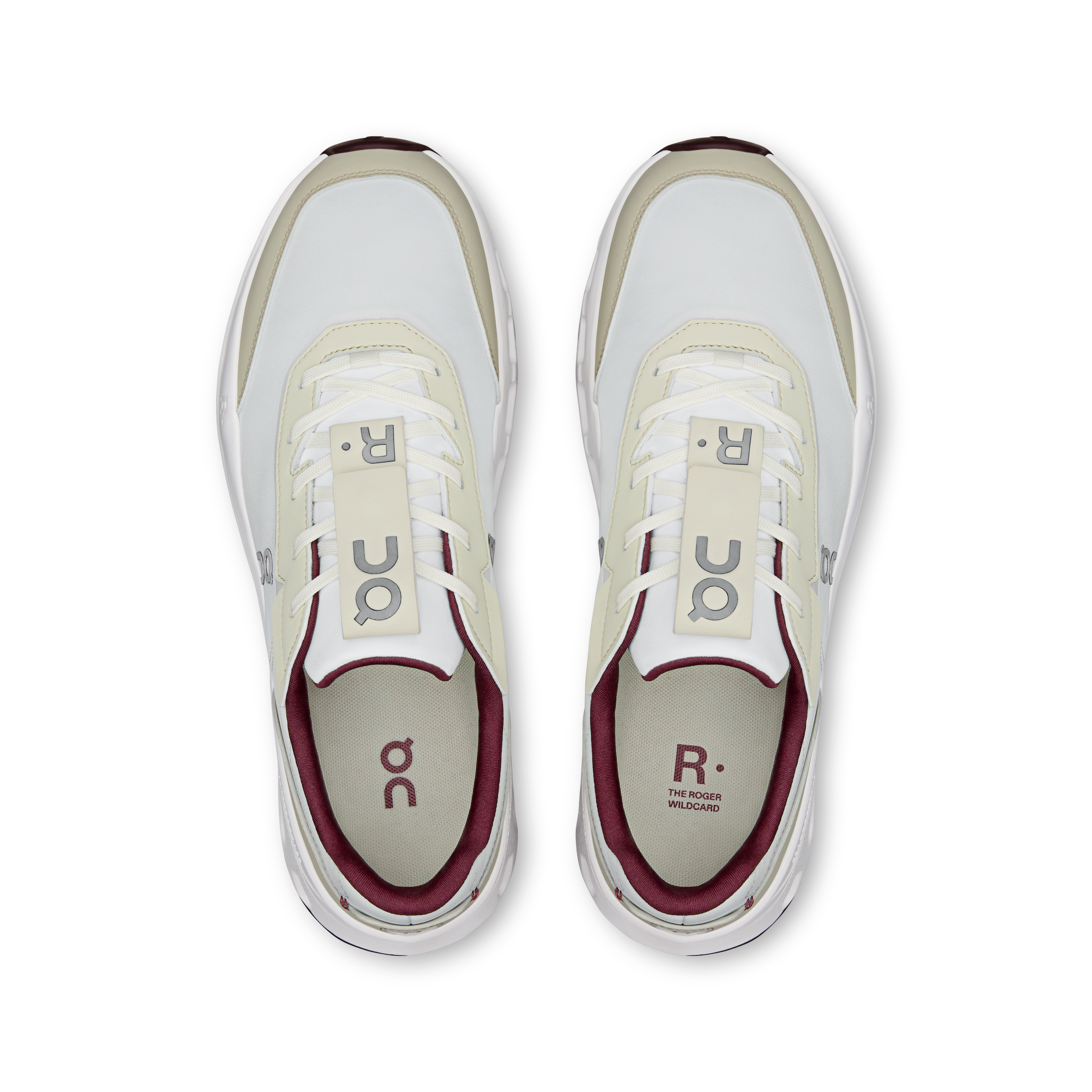 On THE ROGER Wildcard Ivory & Maroon Homme Active Life Chaussures