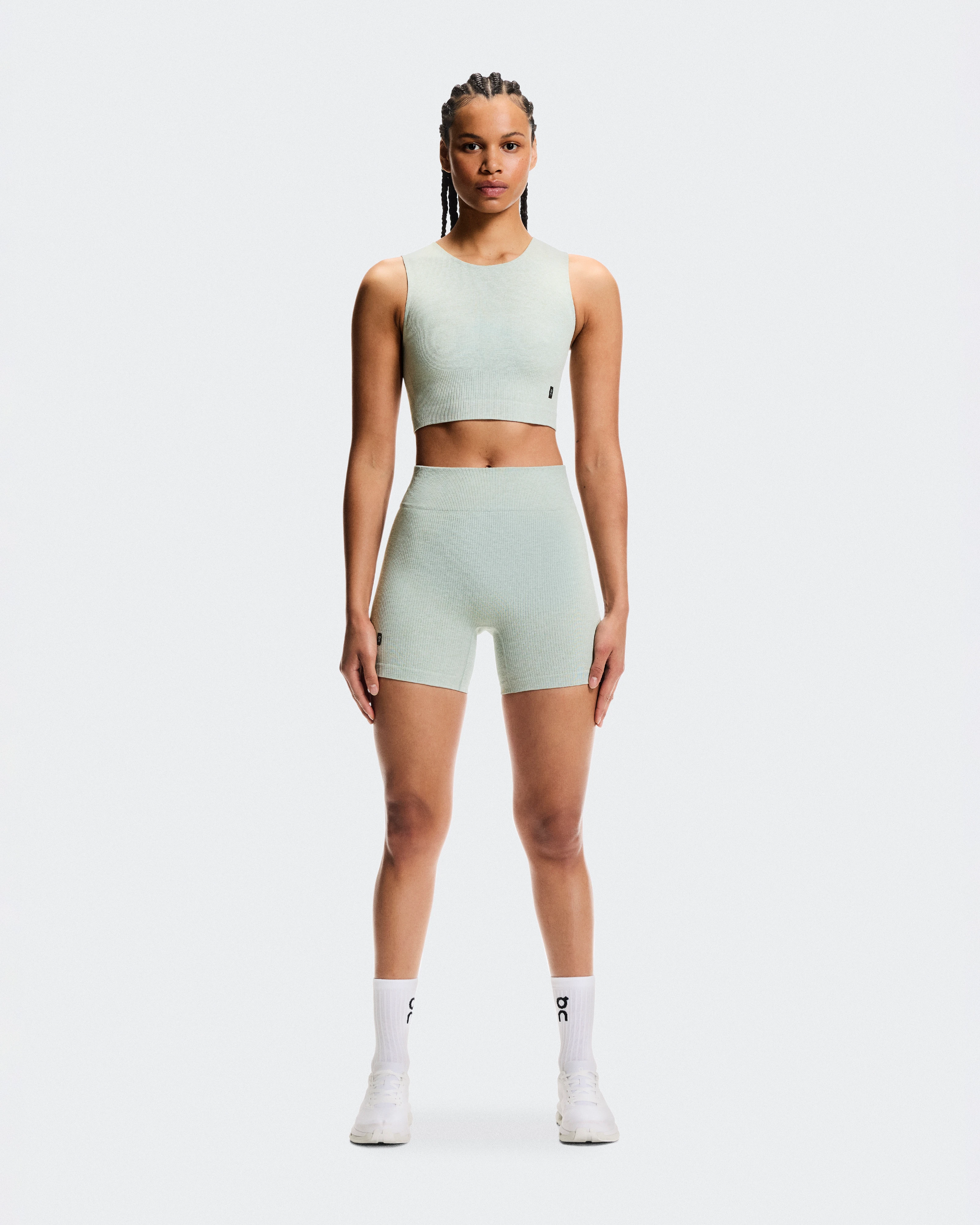 On Studio Knit Crop Mineral Heather Femme Hauts et t-shirts