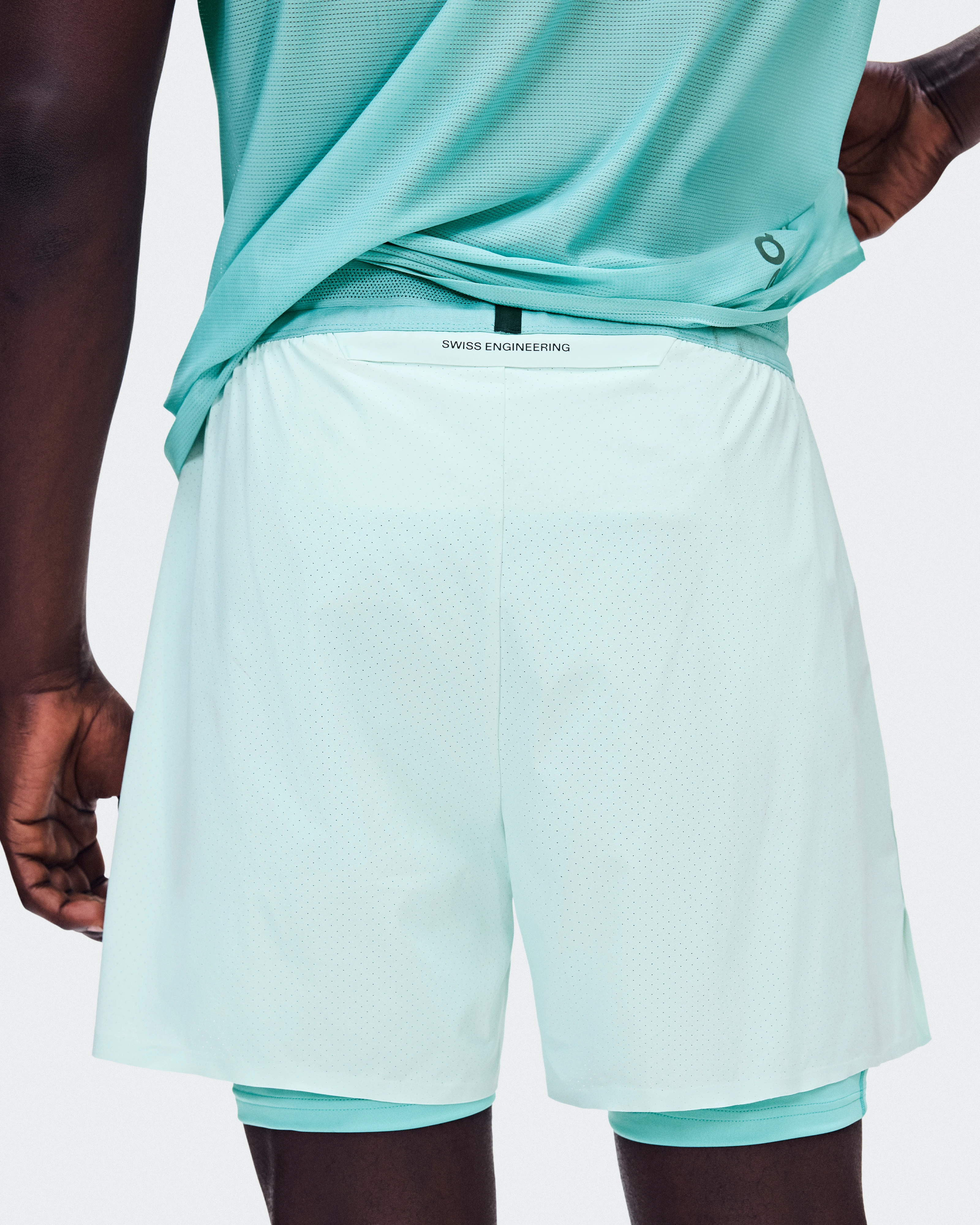 On 5" Performance 2/1 Shorts Flurry & Aquamarine Homme Shorts