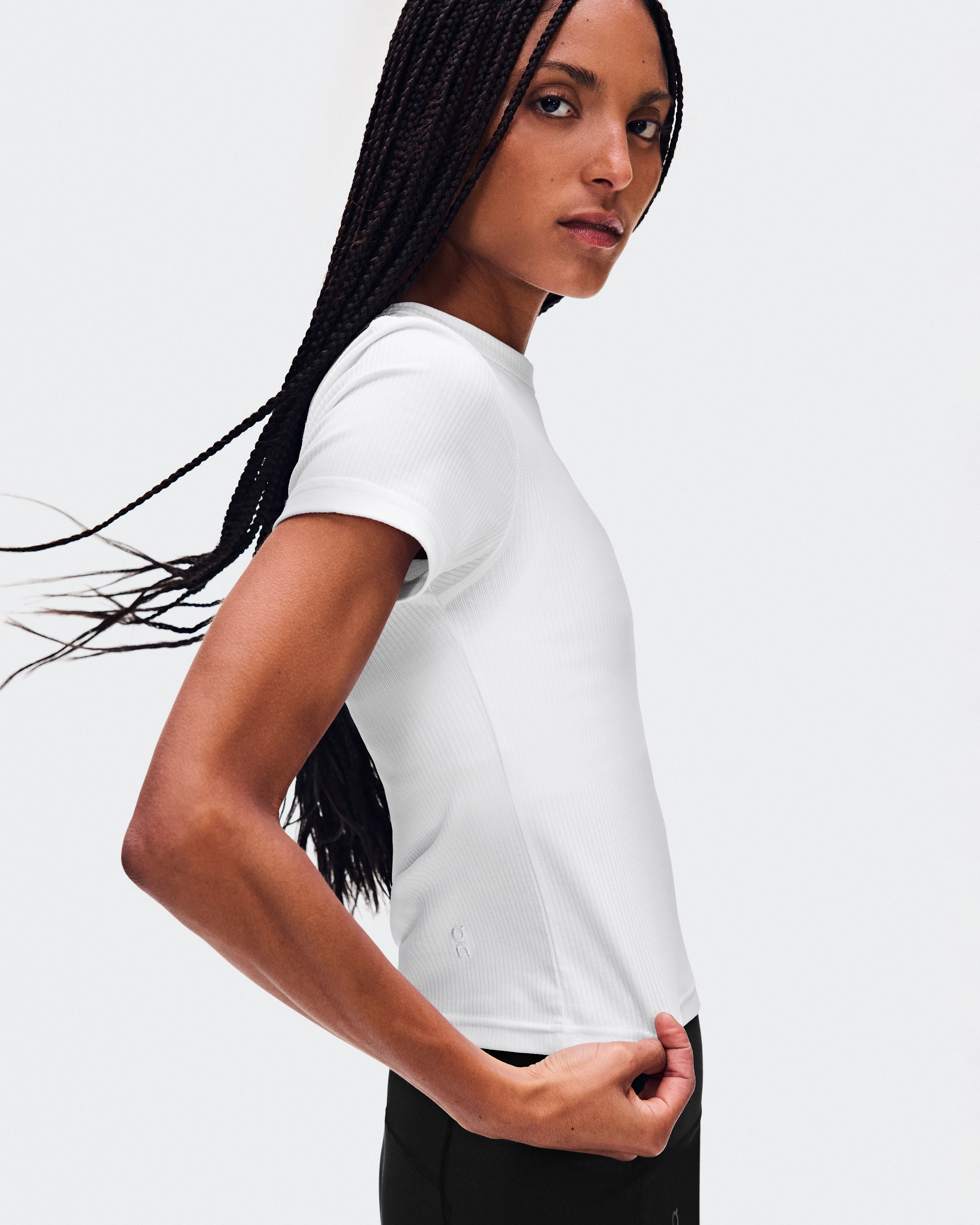 On All-Day Ribbed T-Shirt White Femme Hauts et t-shirts