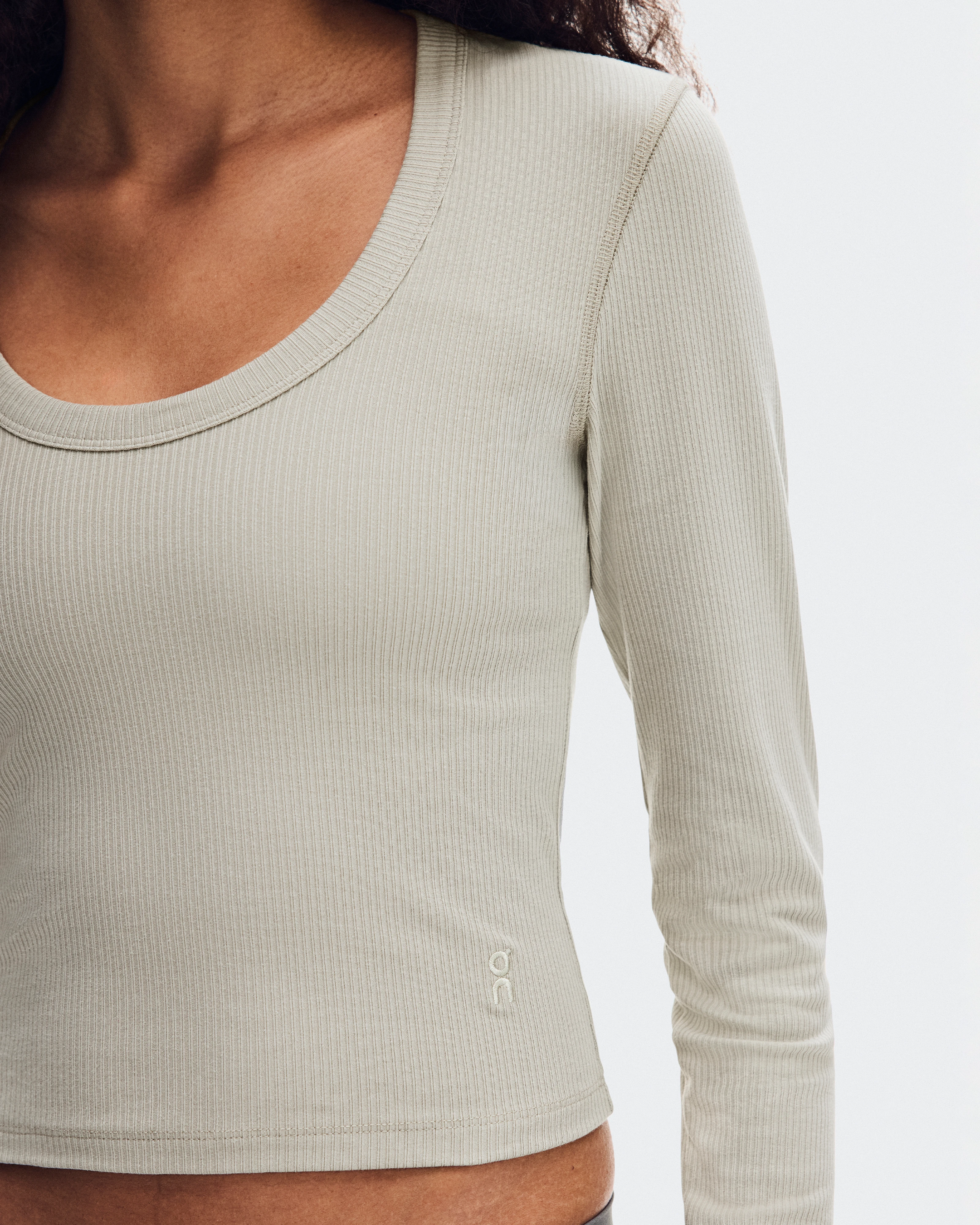 On All-Day Ribbed Long-T Brume Femme Hauts et t-shirts