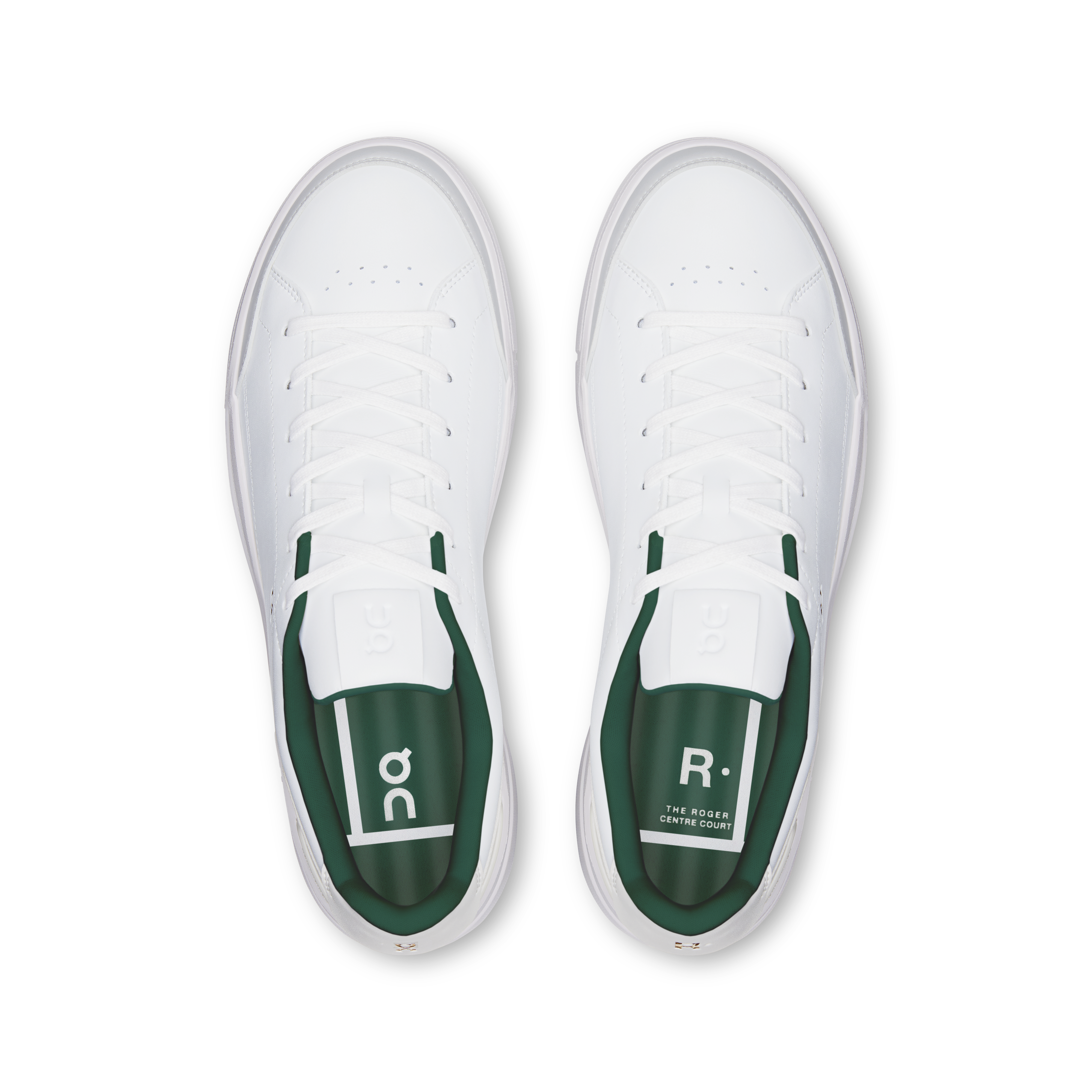 On THE ROGER Centre Court White & Evergreen Femme Active Life Chaussures