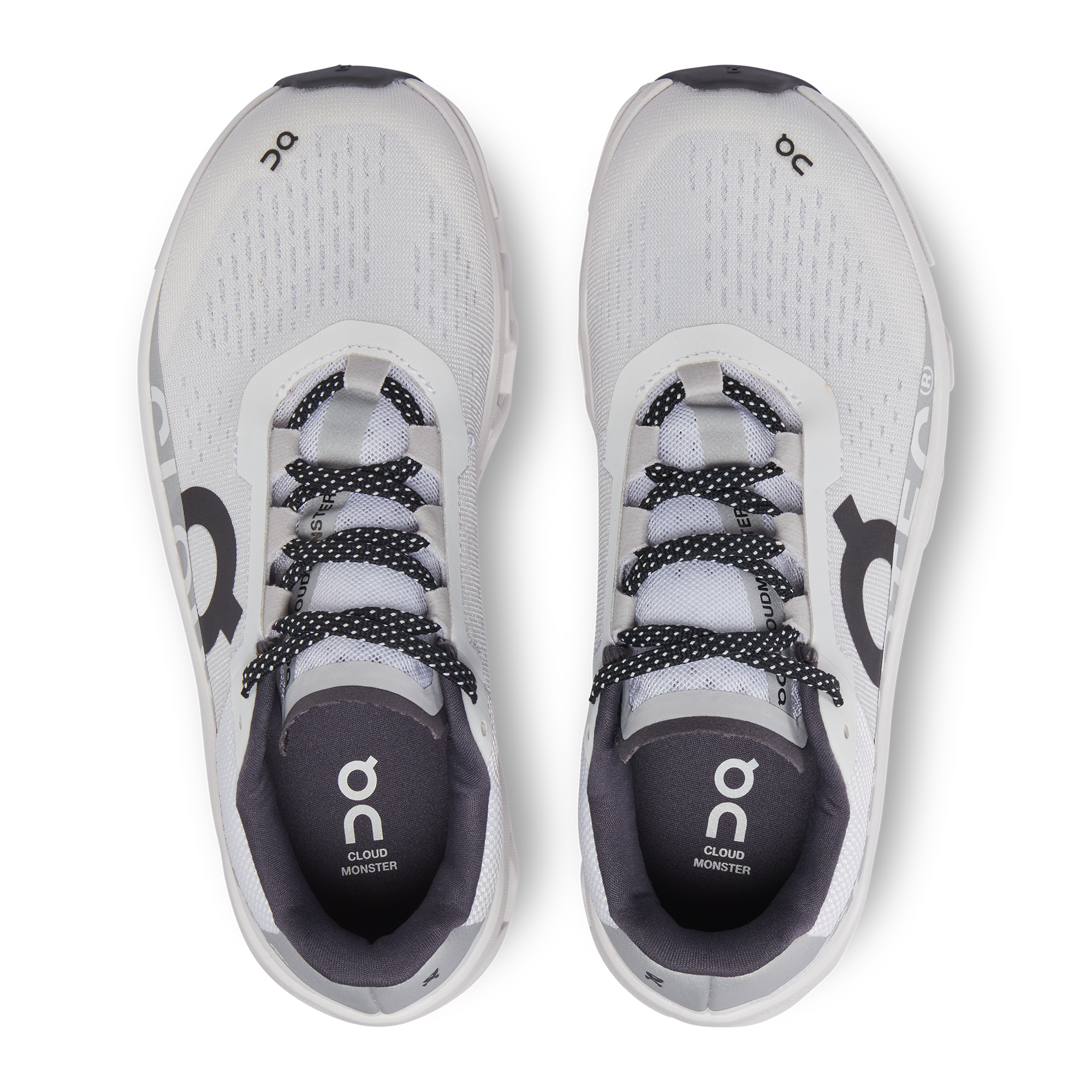 On Cloudmonster All White Femme Running sur route Chaussures