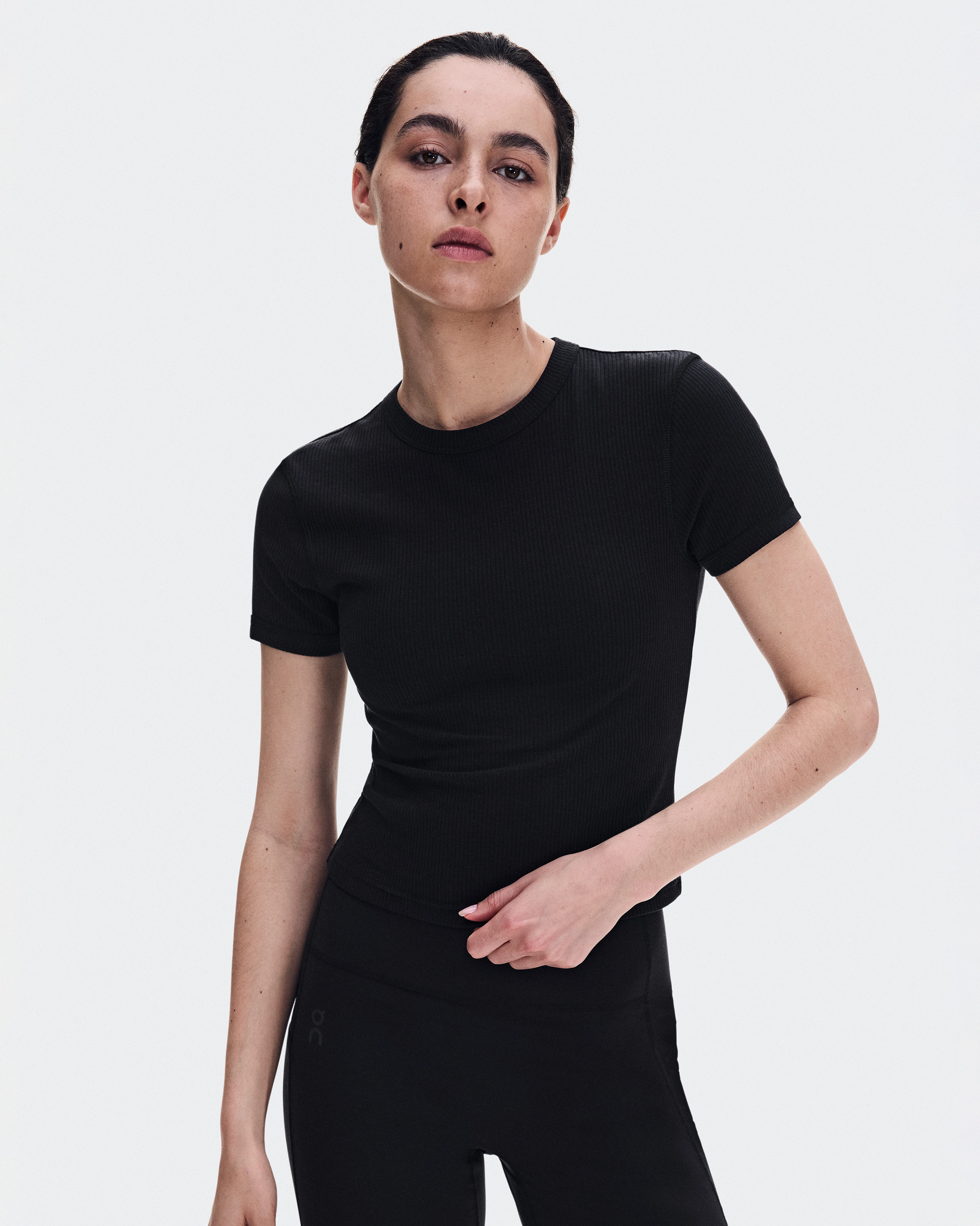 On All-Day Ribbed T-Shirt Black Femme Hauts et t-shirts