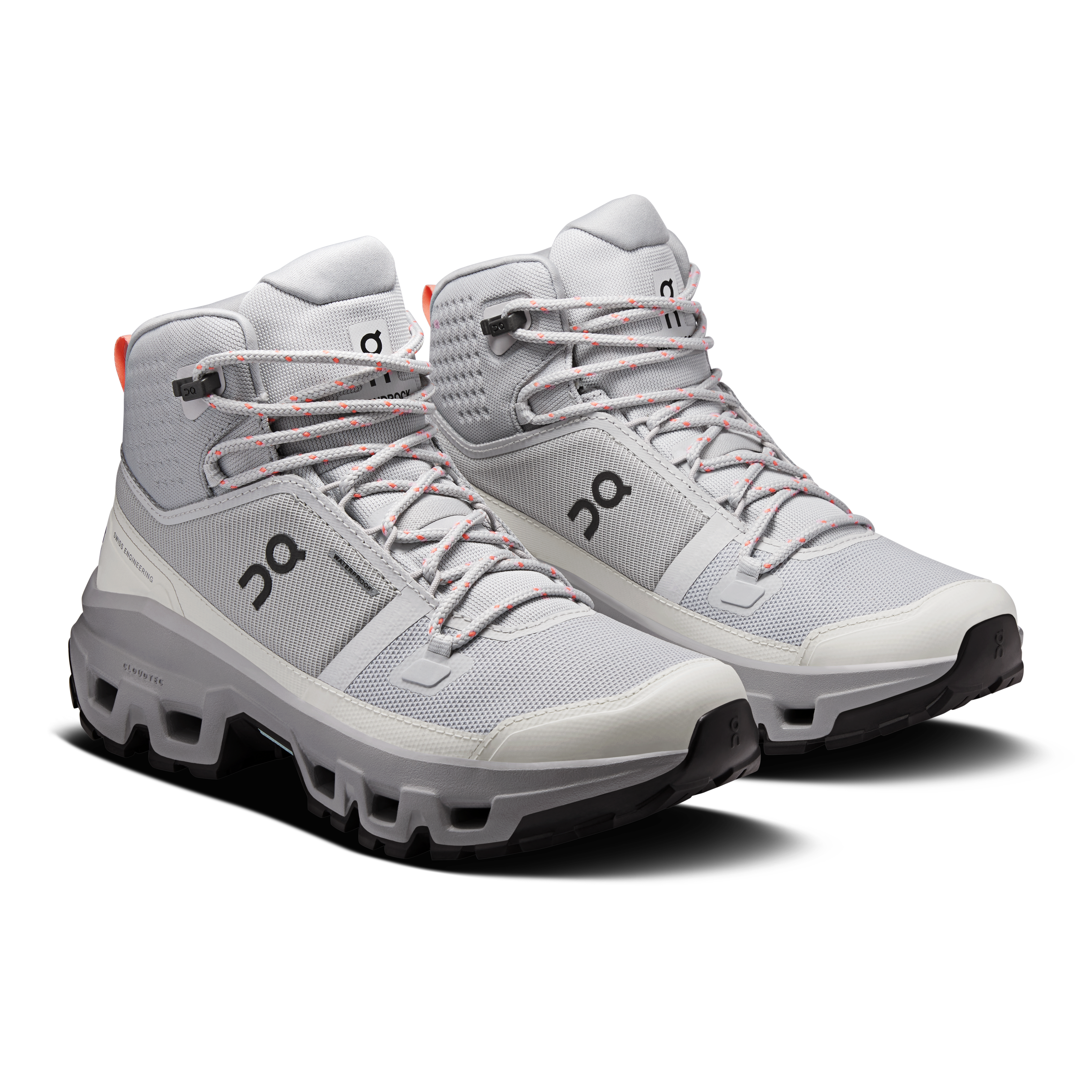On Cloudrock Mid Waterproof Glacier & Alloy Femme Randonnée Chaussures