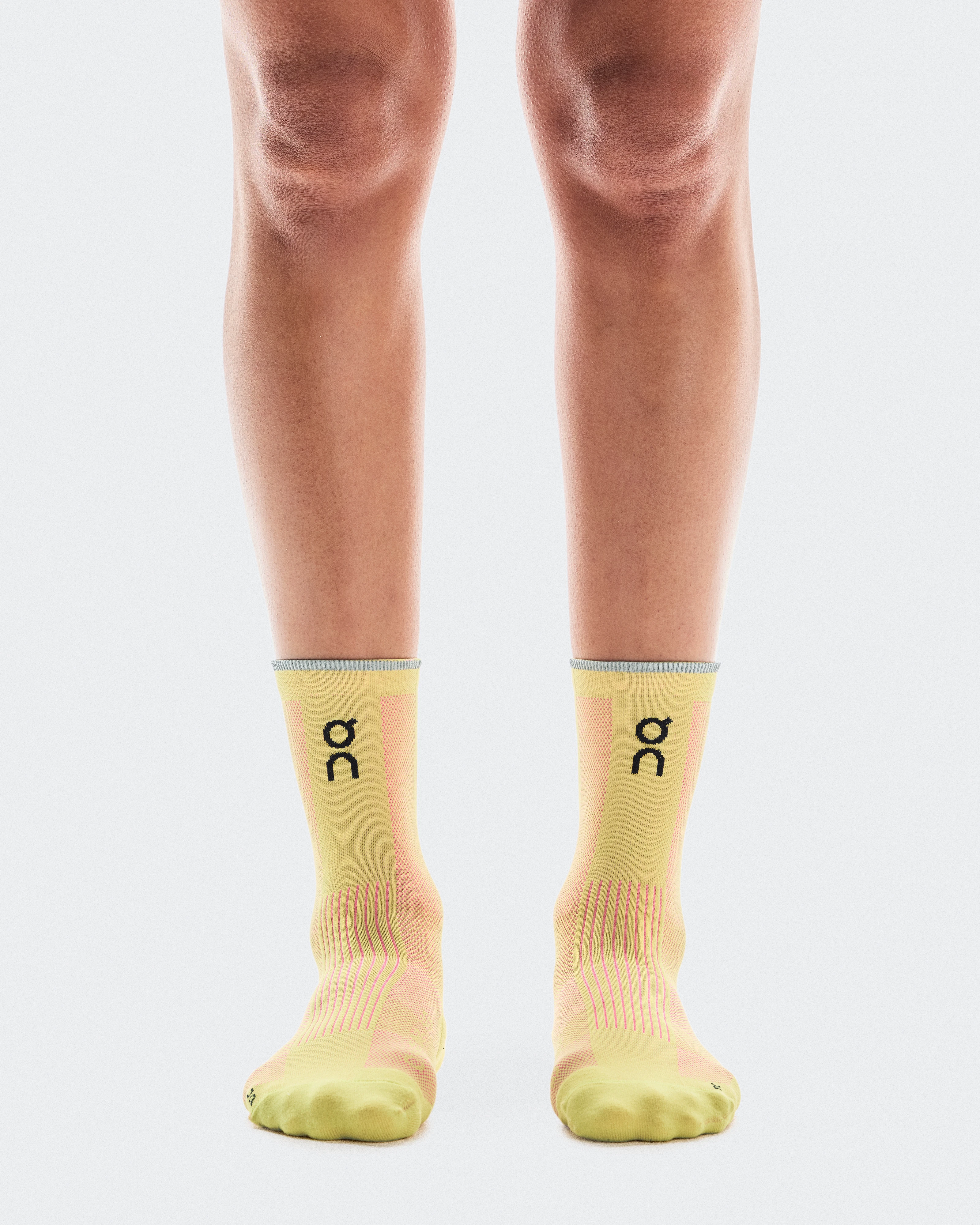 On Elite Run Sock High Limelight & Pink Unisexe Chaussettes