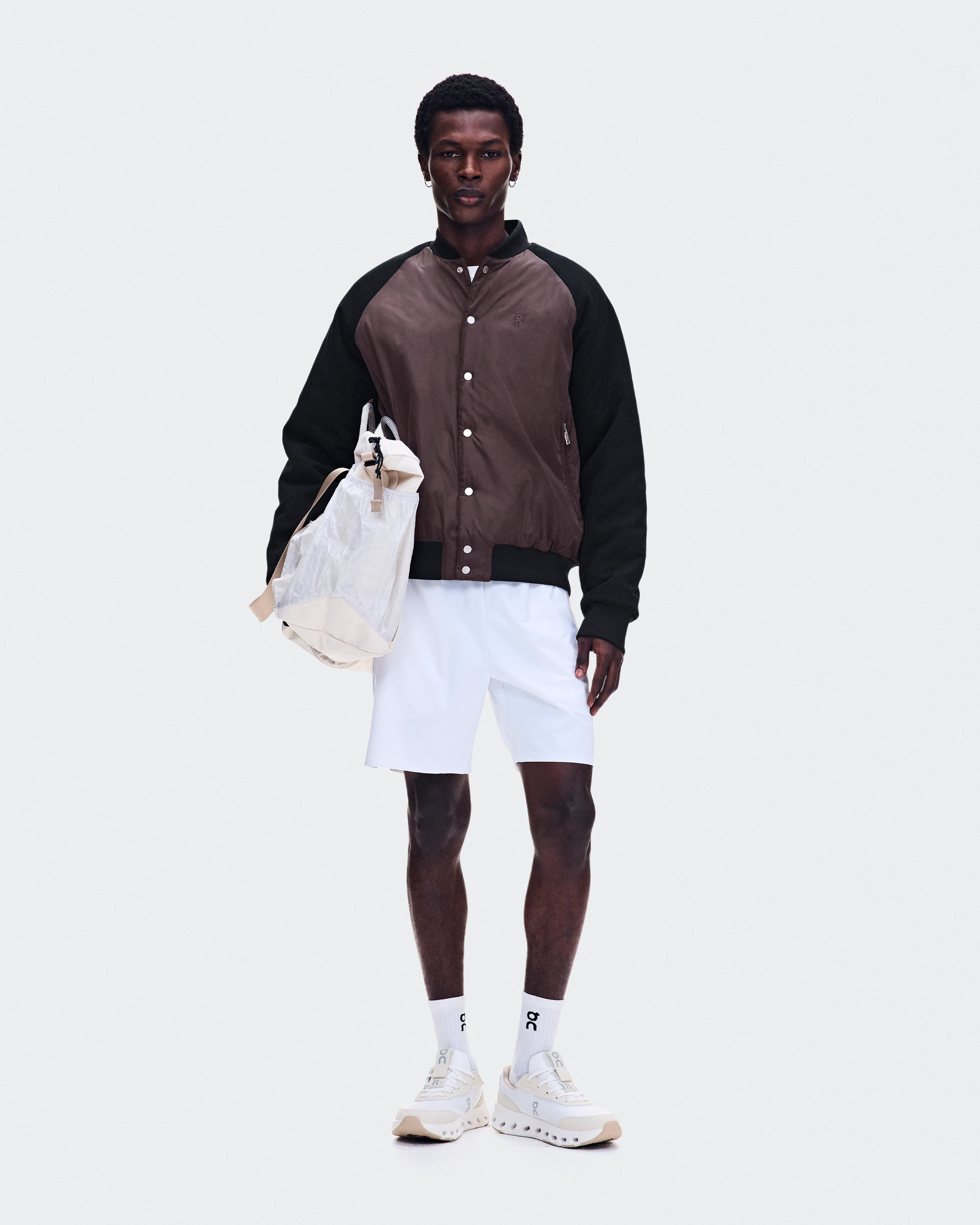 On Courtside Bomber Mulberry & Black Homme Vestes
