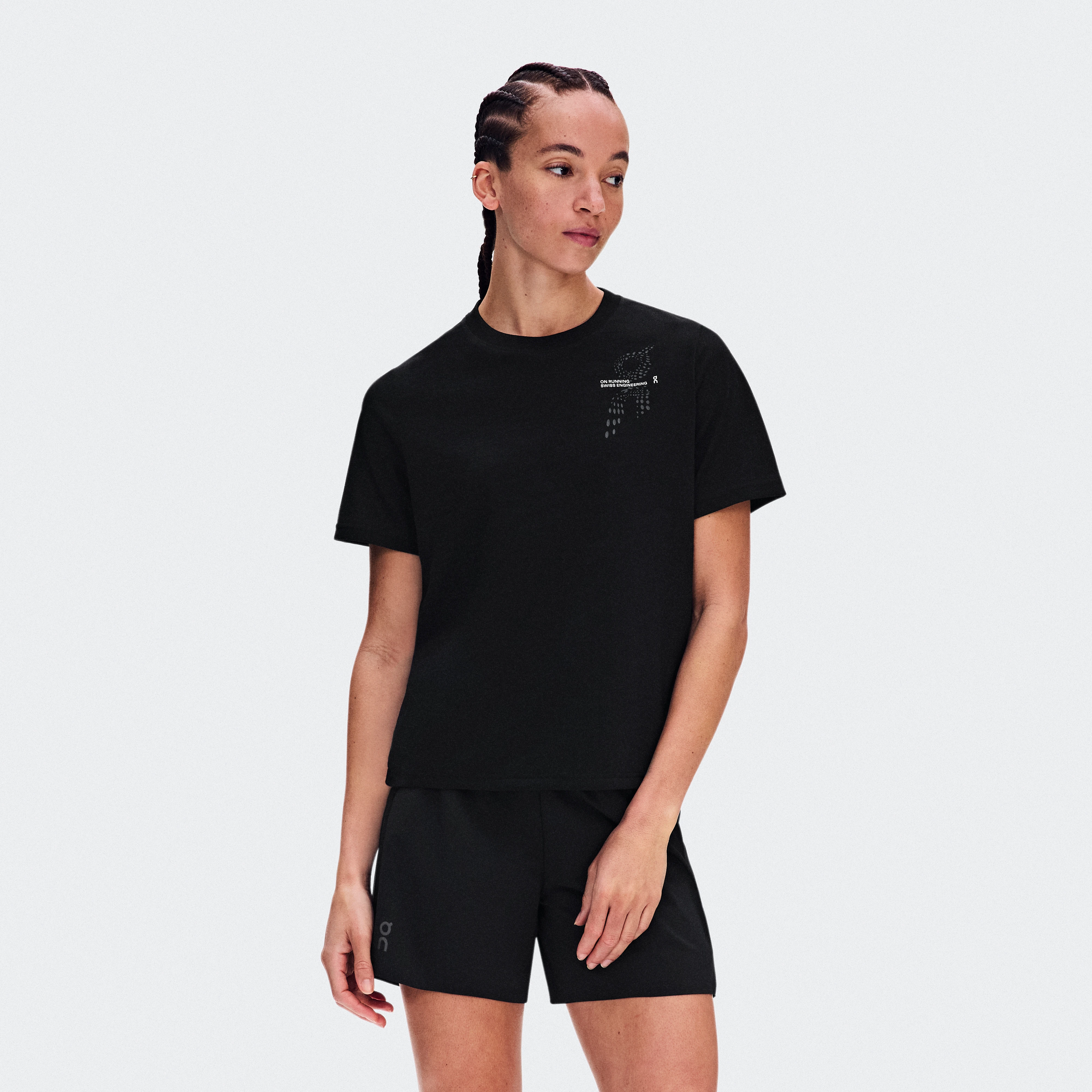 On On Run-T Black Femme – Running, training, quotidien Hauts et t-shirts